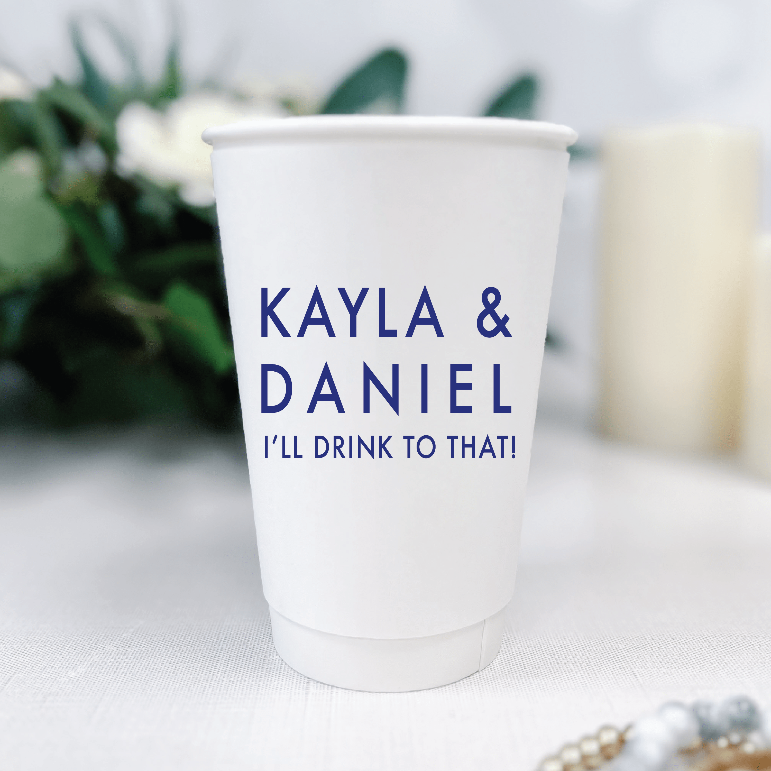 Custom Monogram Personalized Wedding Paper Cups - Cup - Paper Cup