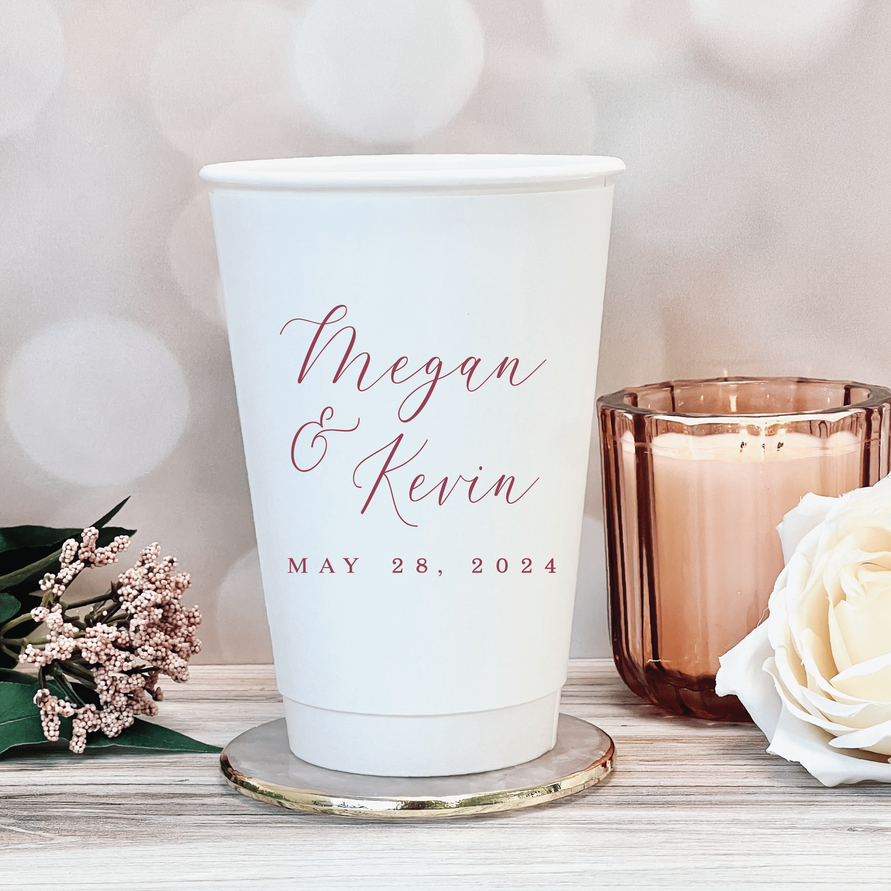 Custom Monogram Personalized Wedding Paper Cups - Cup - Paper Cup