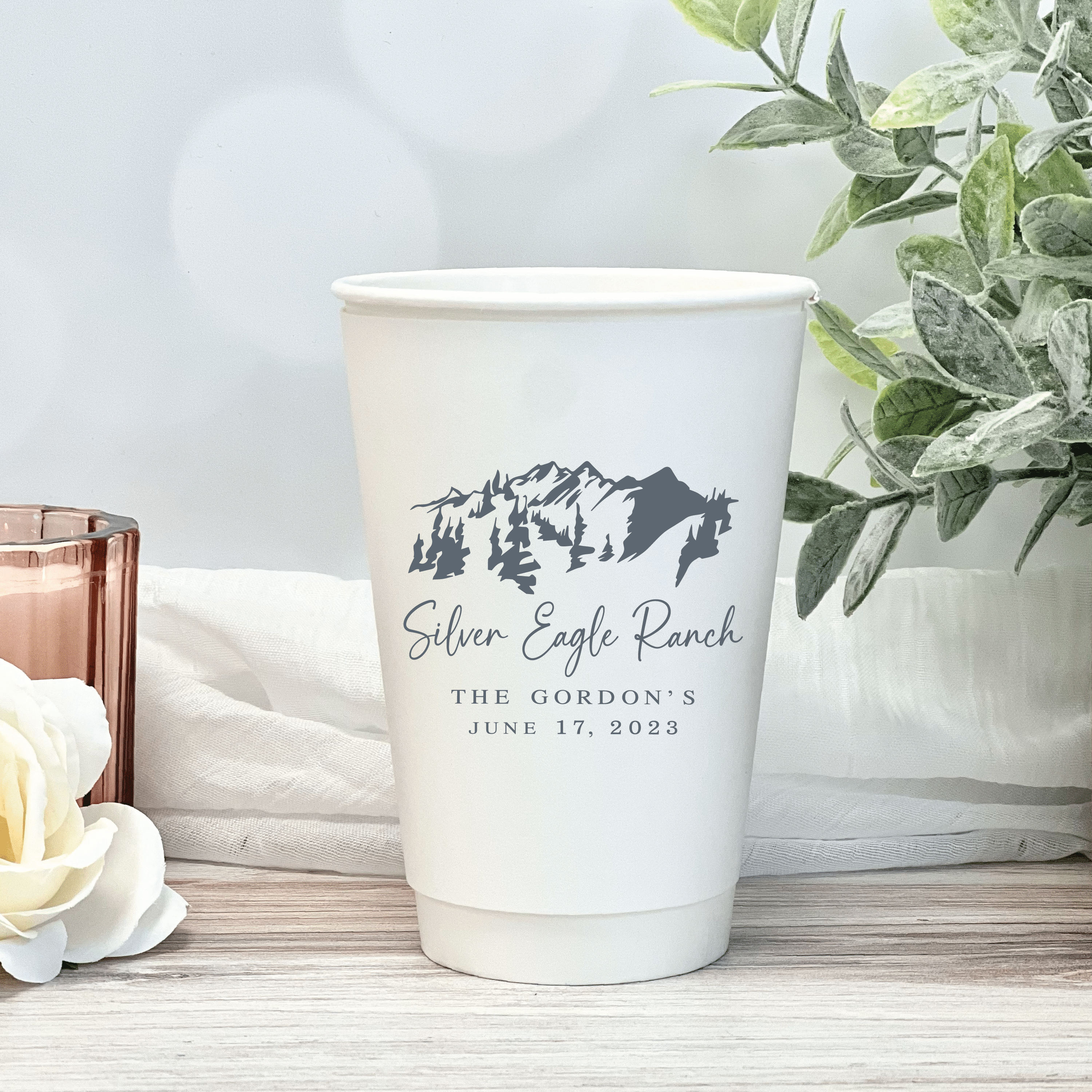 Custom Monogram Personalized Wedding Paper Cups - Cup - Paper Cup