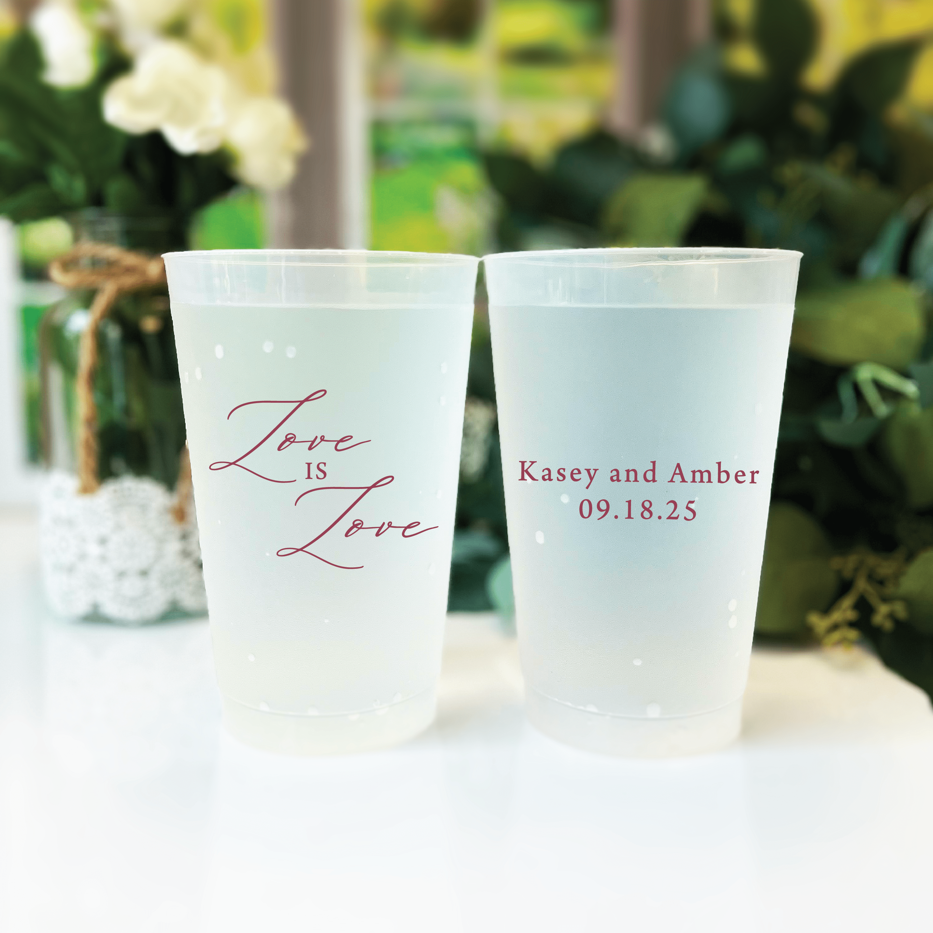 LGBT Wedding Frosted Plastic Cups - More Options Available - Cup - Frosted