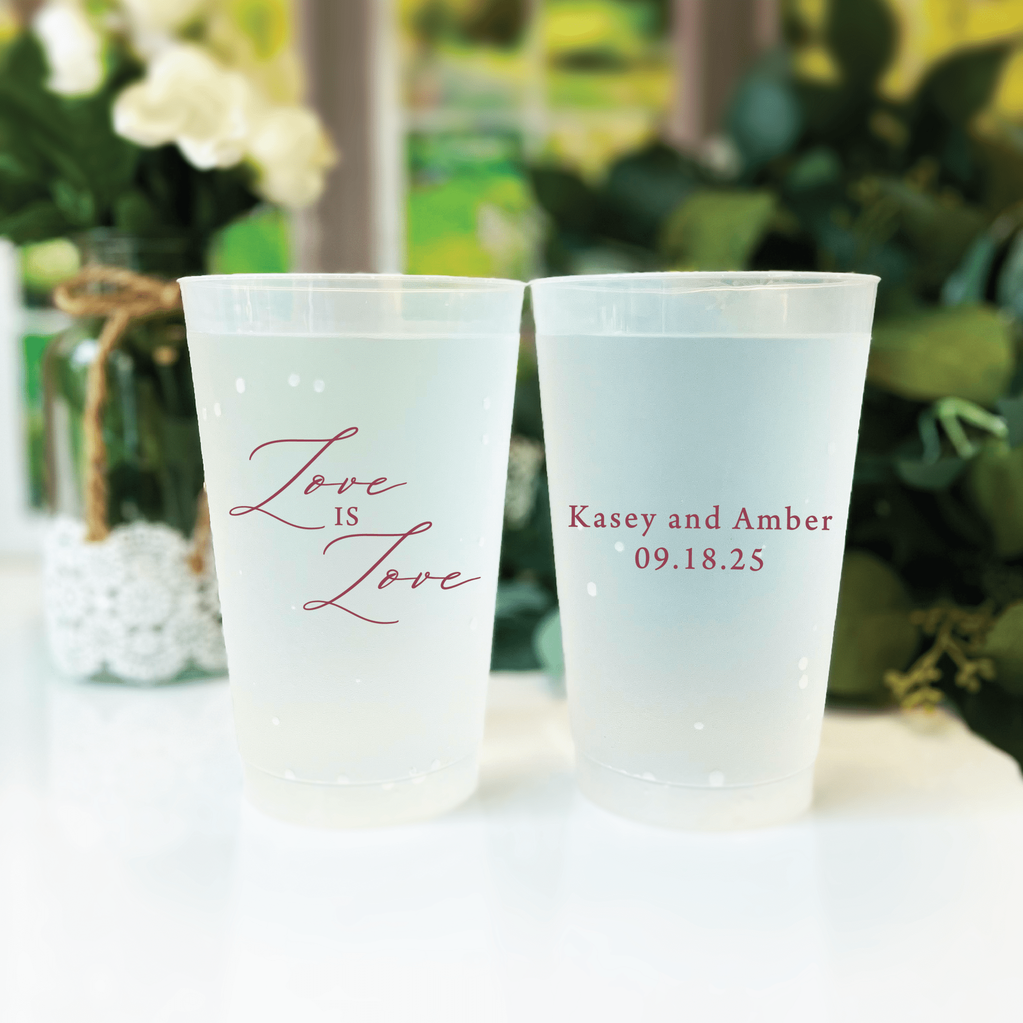 LGBT Wedding Frosted Plastic Cups - More Options Available - Cup - Frosted