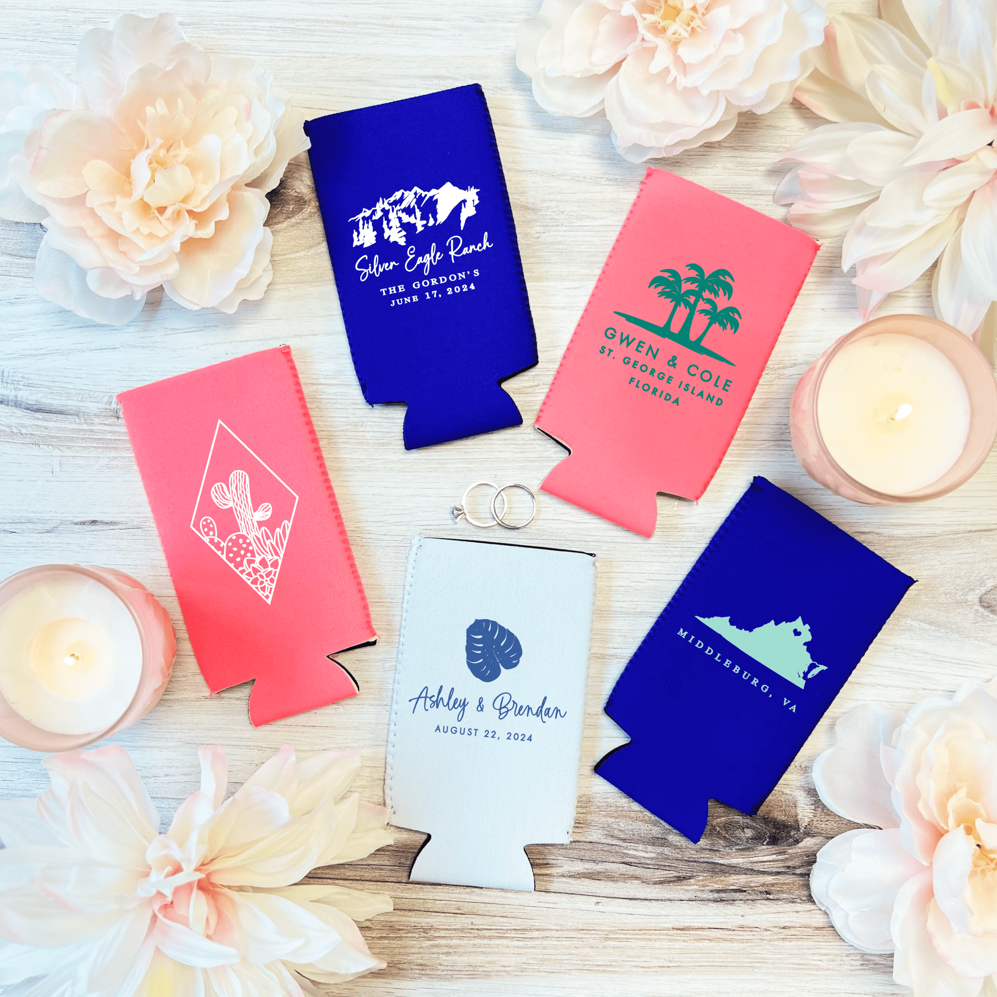 Destination Wedding Slim Can Coolers - Can Cooler - Slim