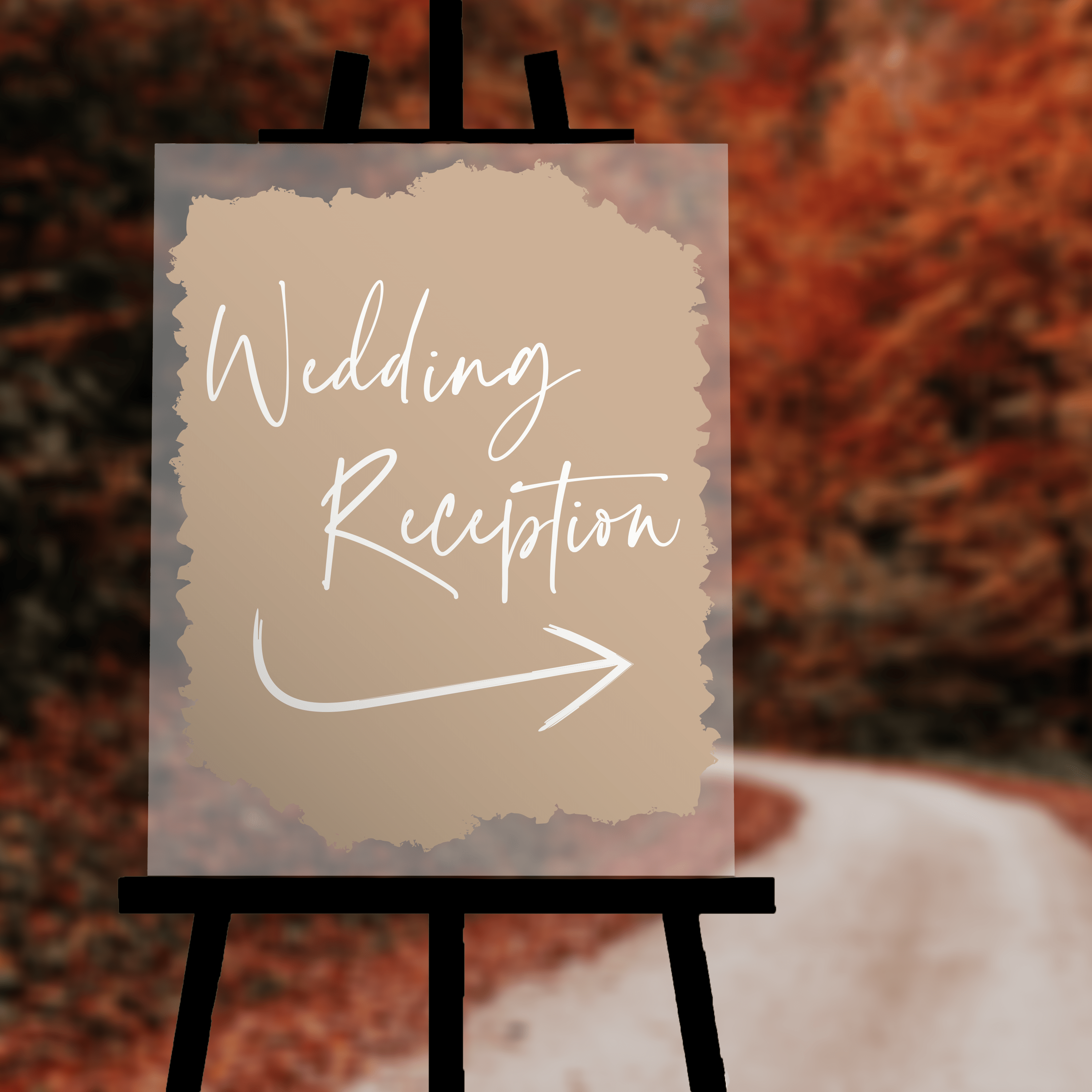 Boho Reception Directional Wedding Ceremony Sign - Welcome Sign