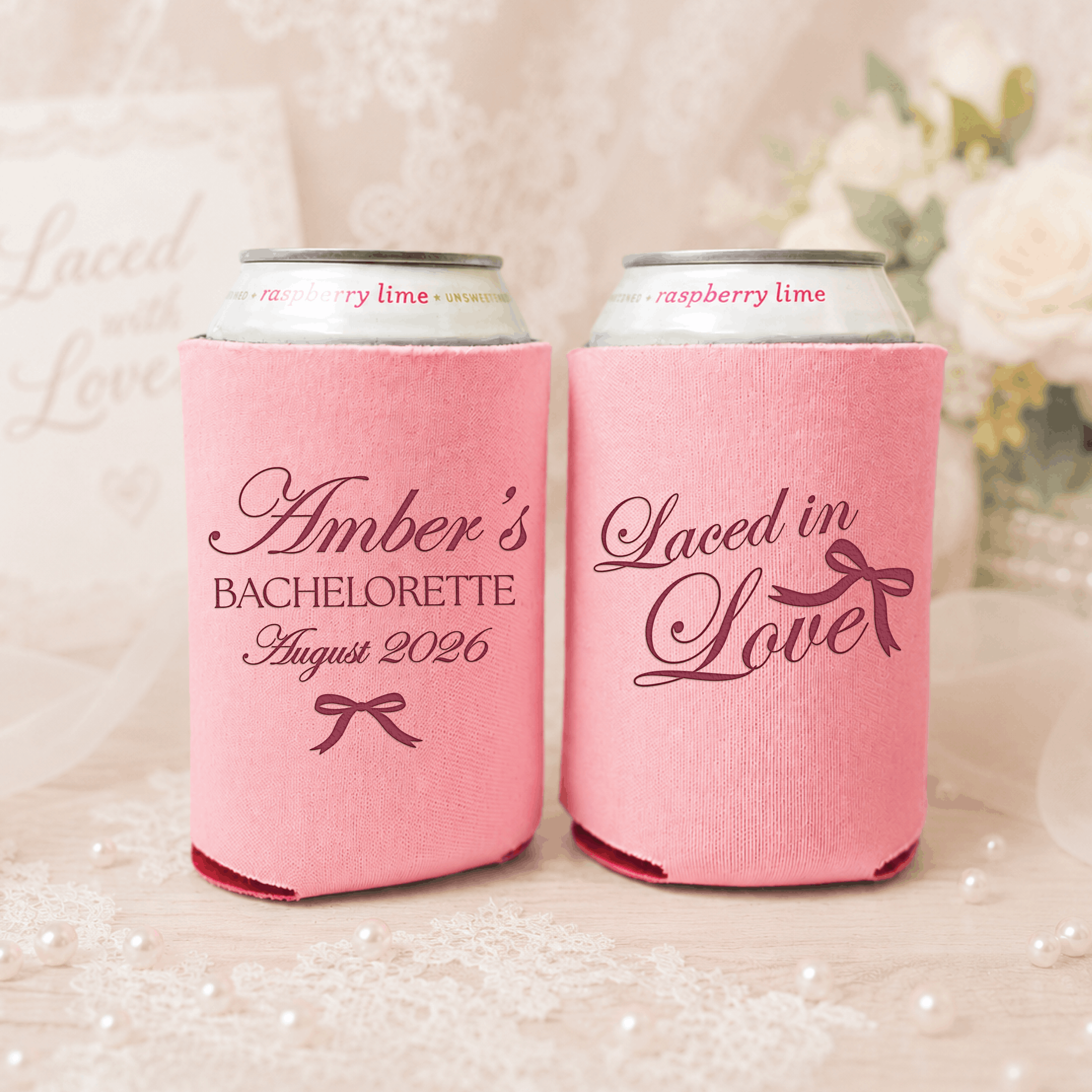 Laced in Love bachelorette can cooler color option
