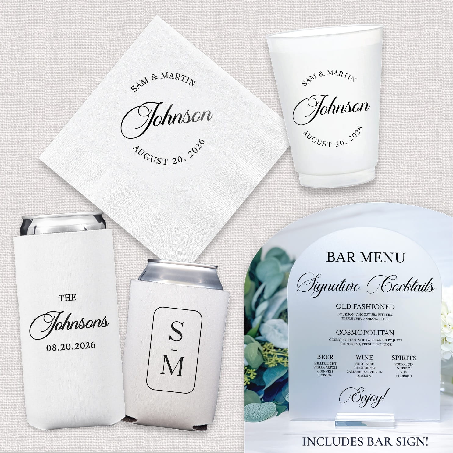 The Modern Monogram Bundle - Complete Wedding Bar Suite main photo