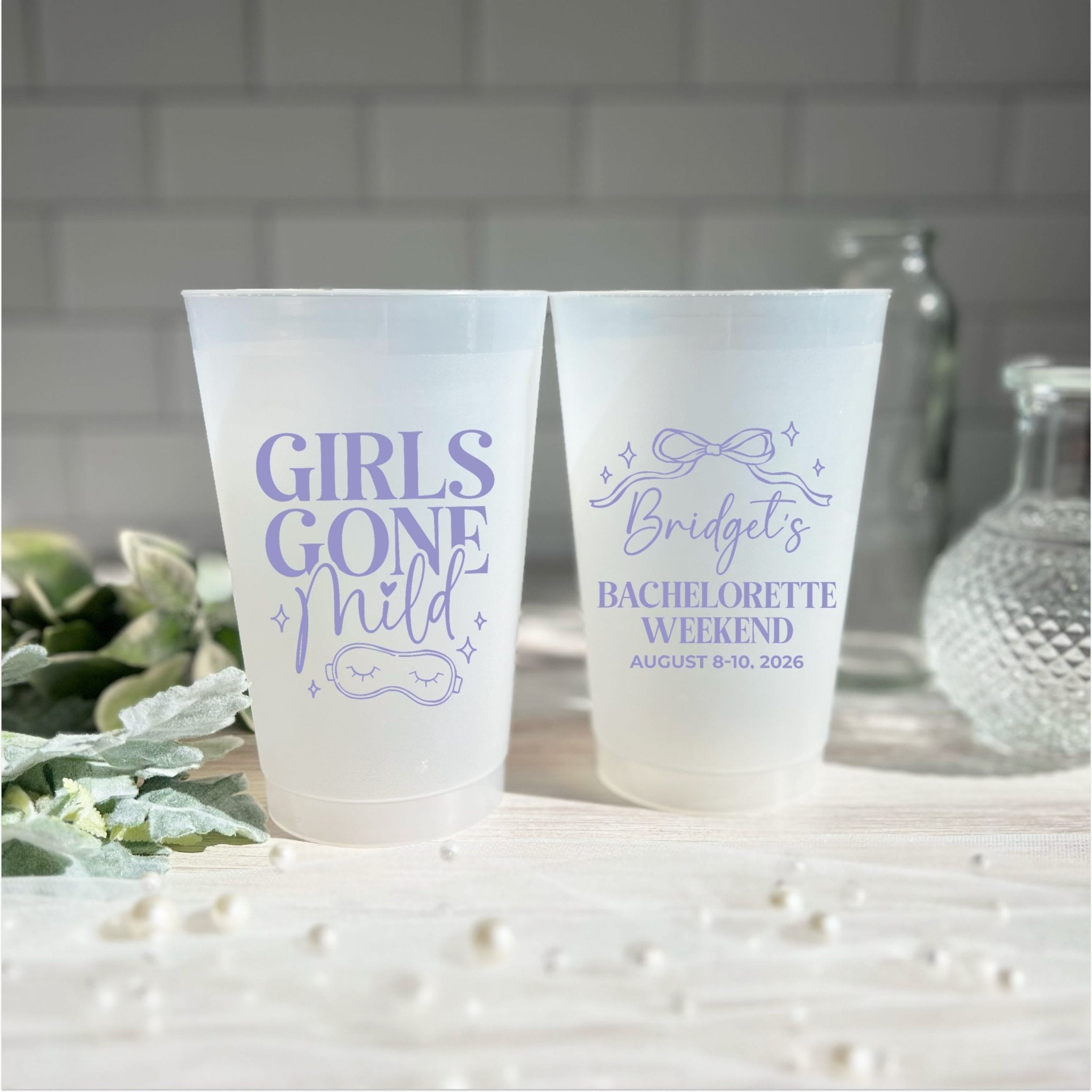 Girls Gone Mild bachelorette party cups, personalized bachelorette favor