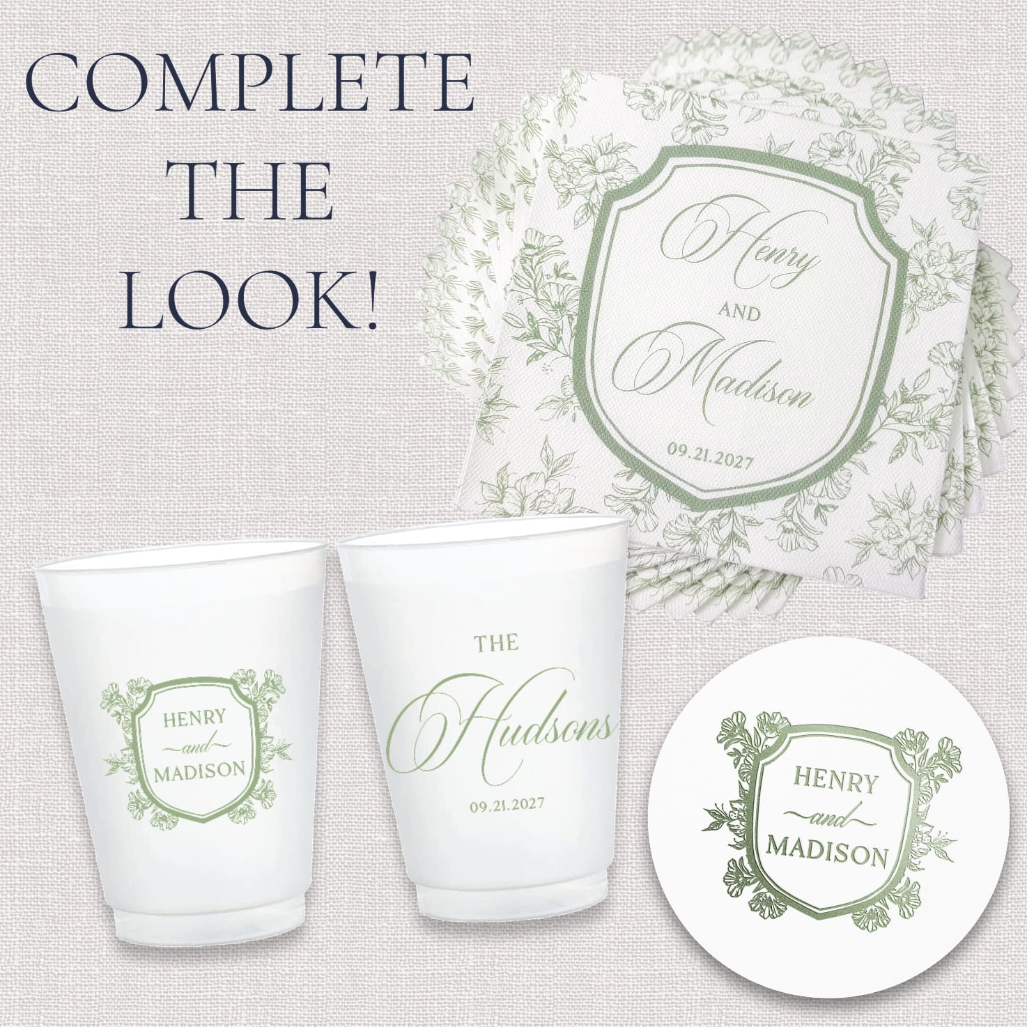 Floral Toile Wedding Bundle - upsell matching accessories