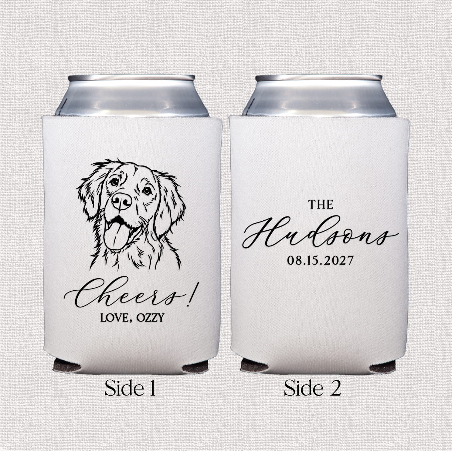 Pet Wedding Cheers standard neoprene can coolers — personalized pet wedding can coolers