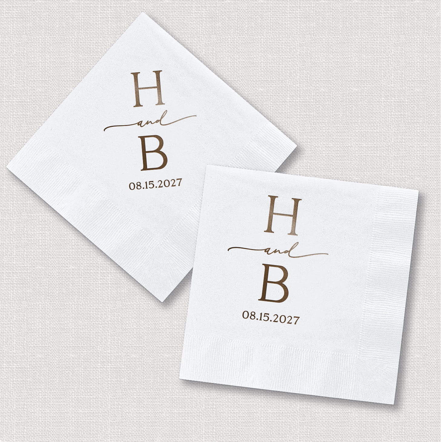 Modern initial square and diamond neoprene can coolers — wedding bundle