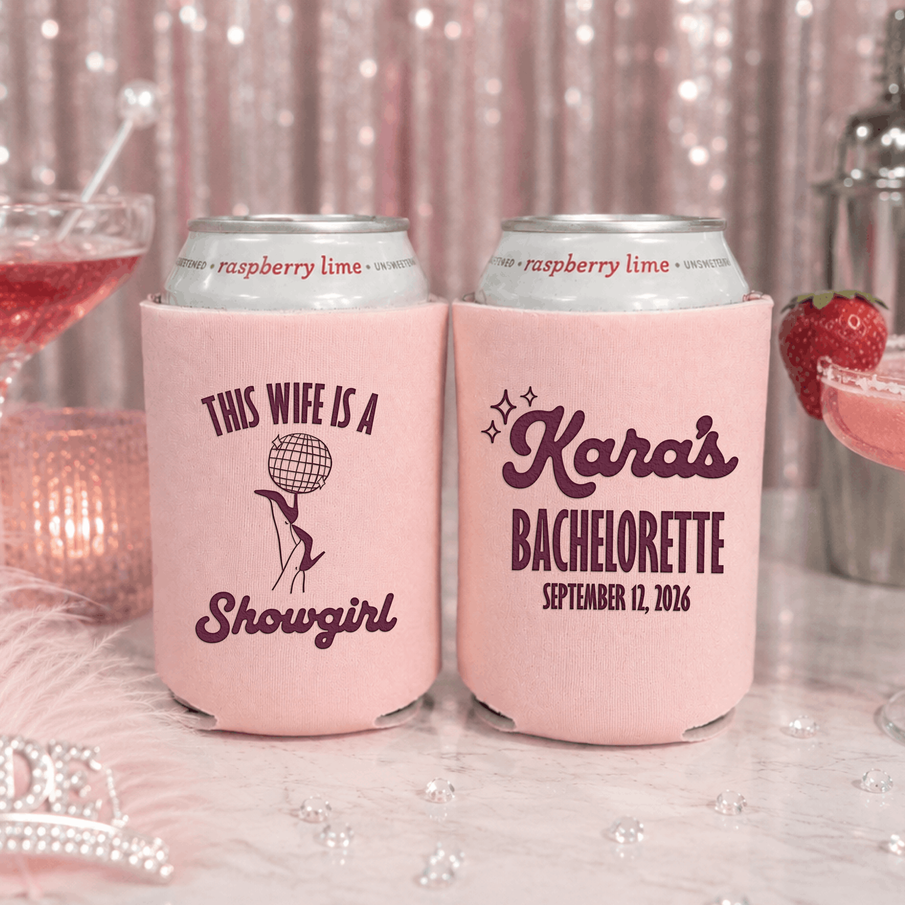 This Wife Is A Showgirl bachelorette can cooler color option