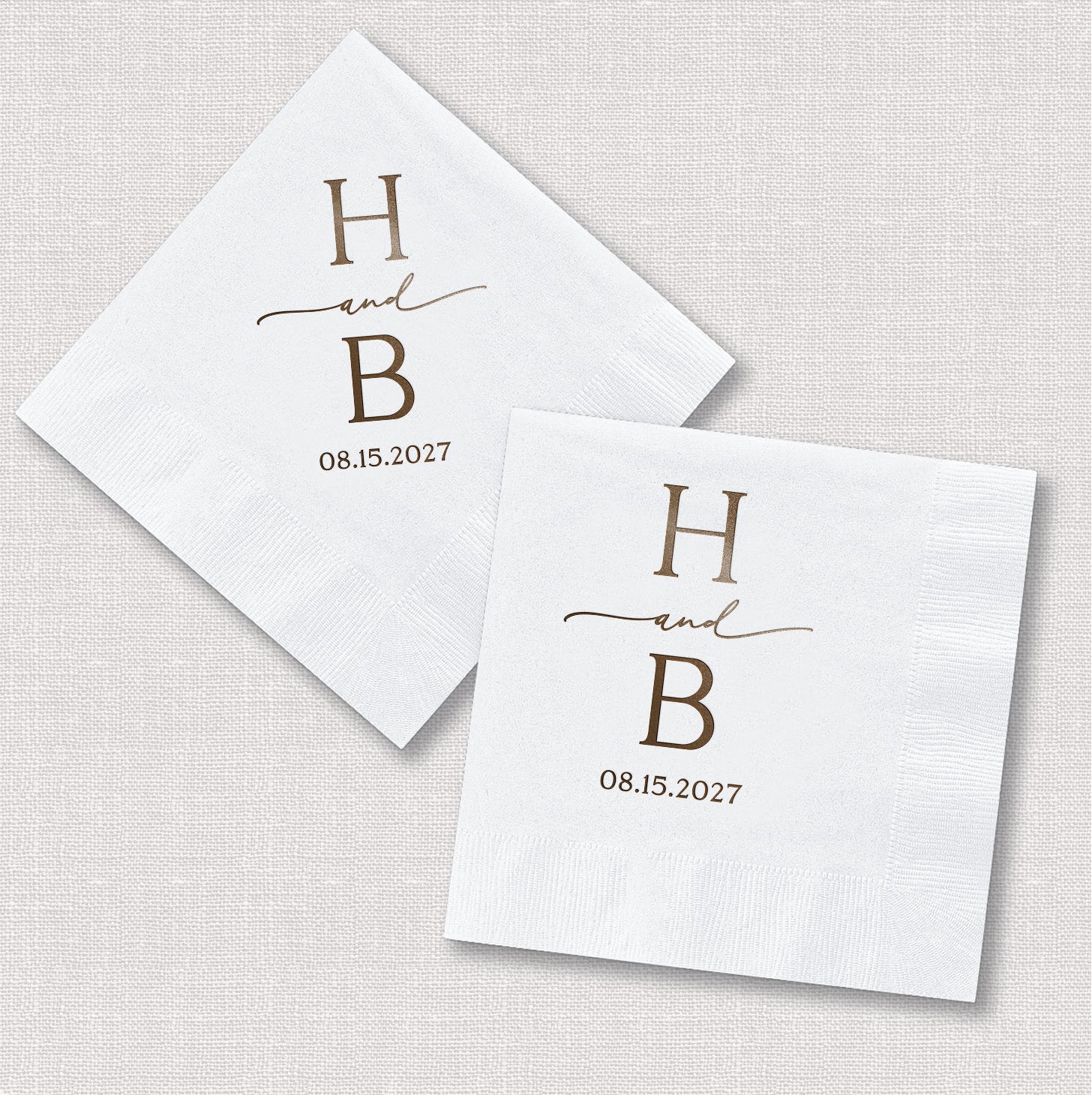 Modern Initial Wedding Bundle Square and Diamond Napkin Web Photo - Rubi and Lib