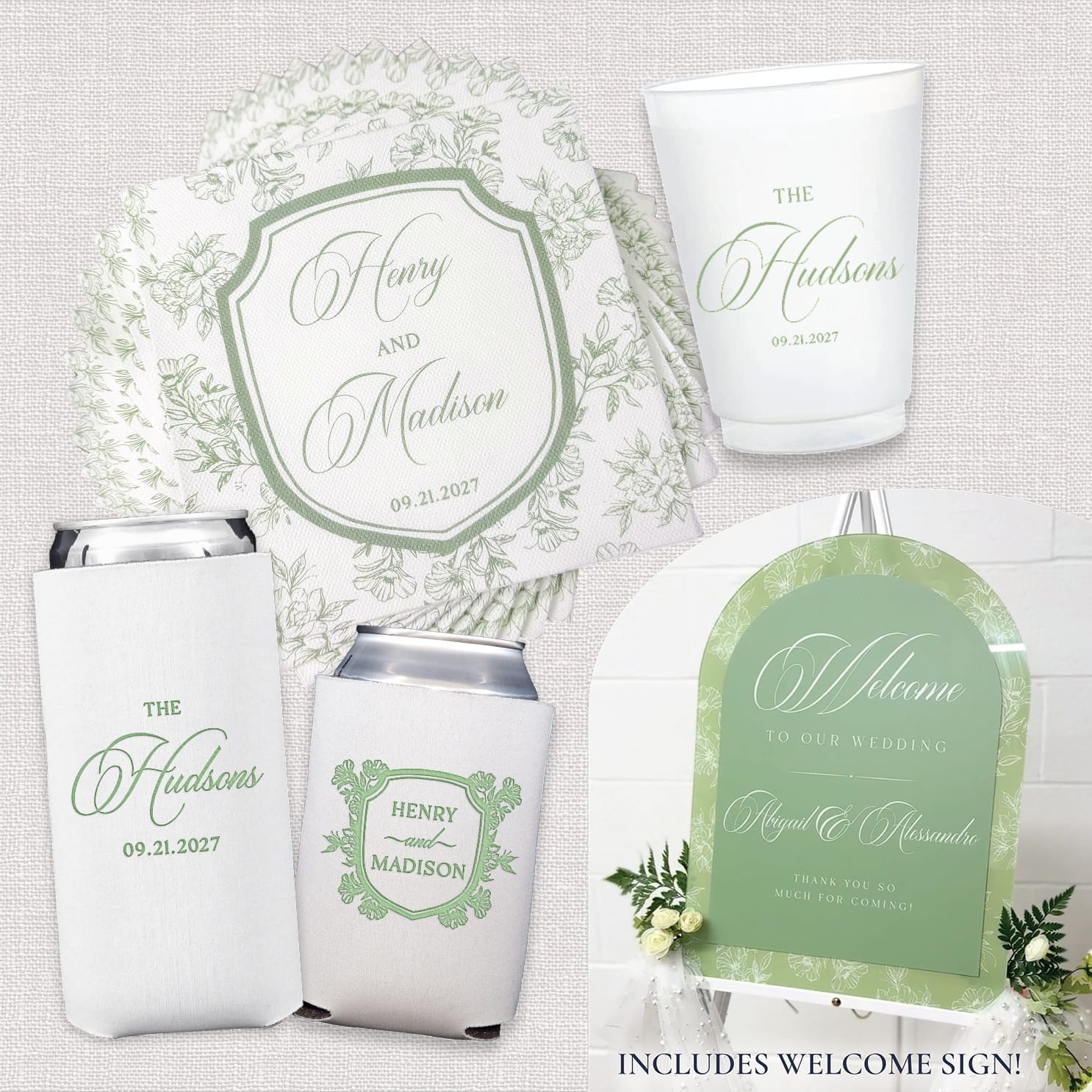 Floral Toile Luxe Bundle - complete wedding suite with welcome sign main photo