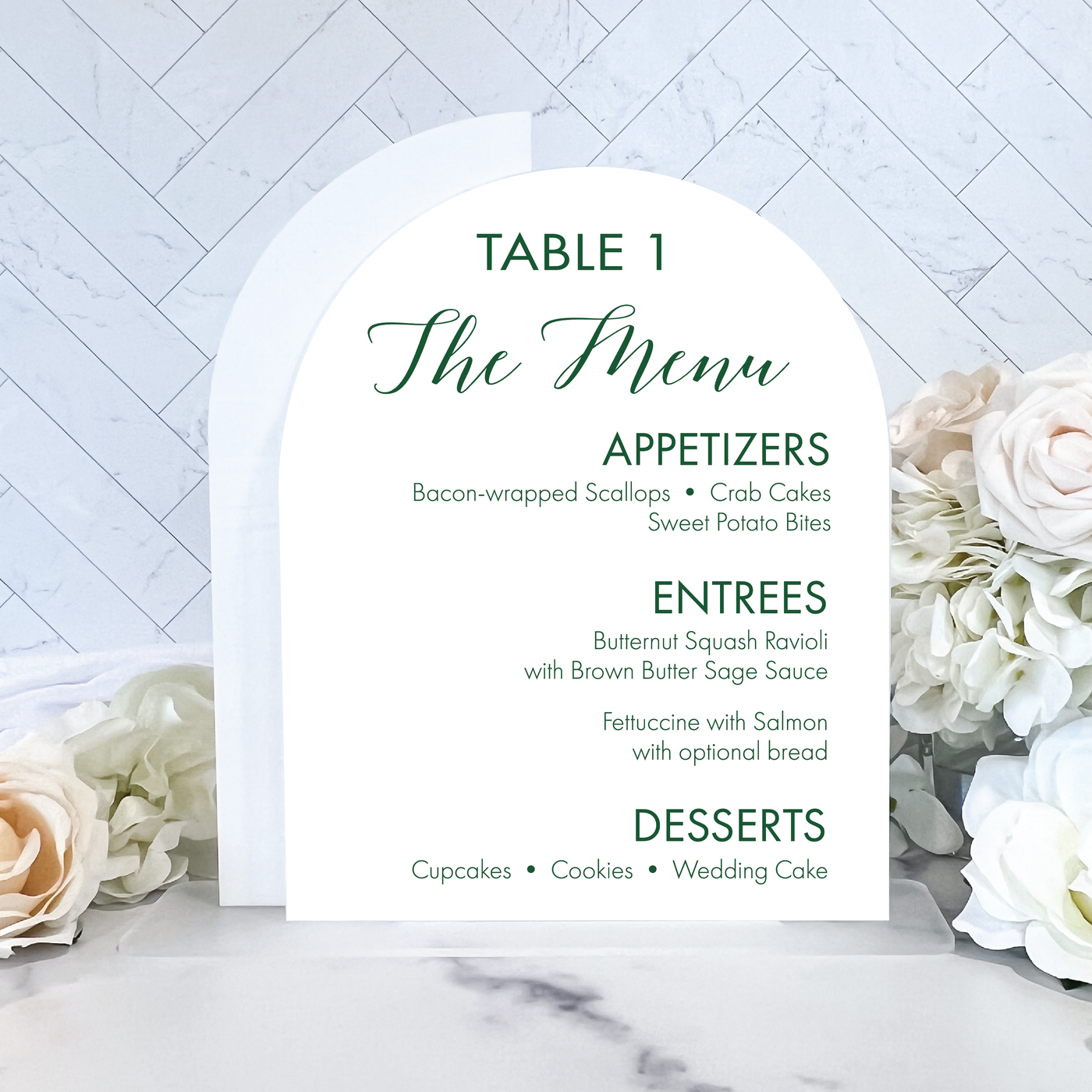 Simplistic Wedding Menu & Table Number Signs