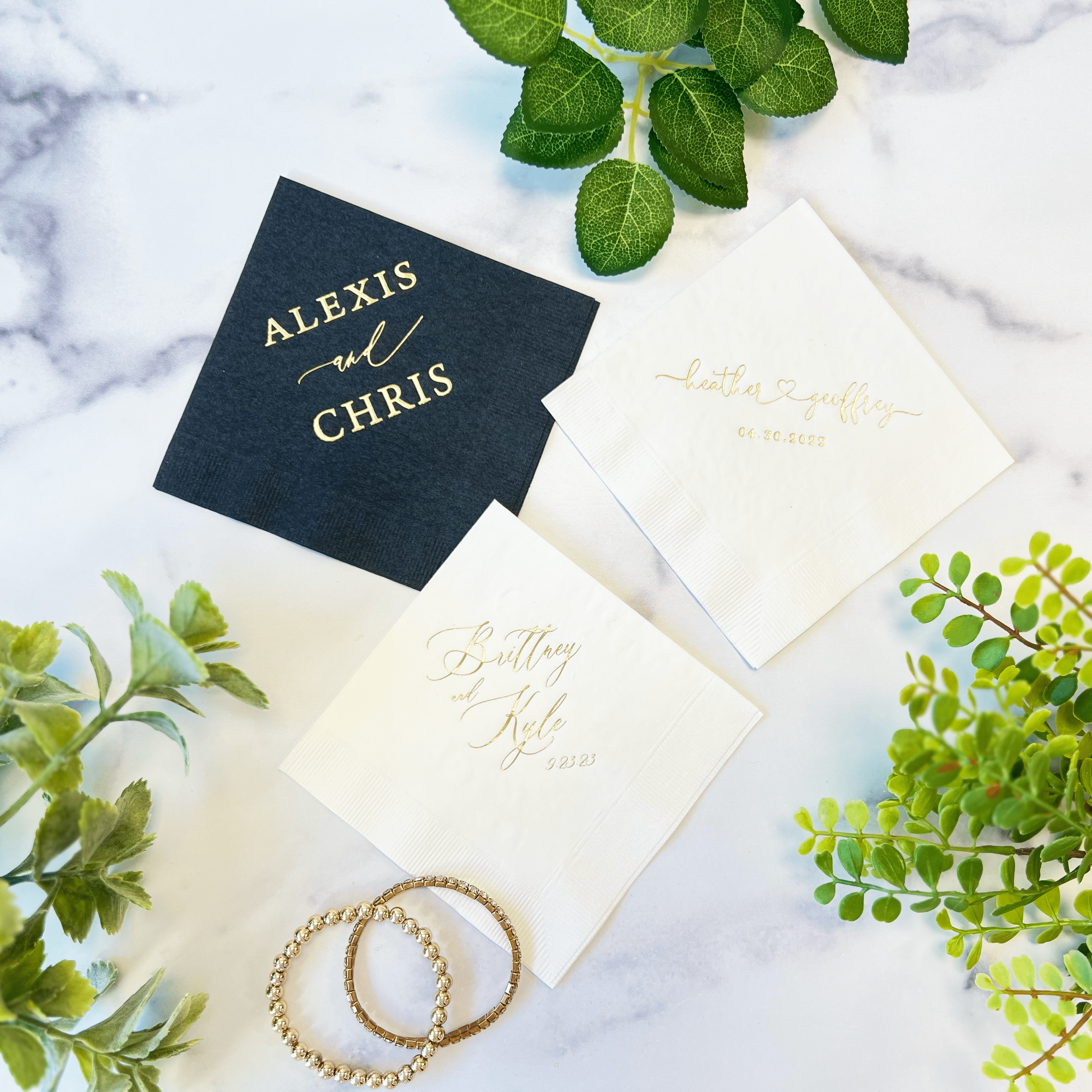First Name Wedding Napkins - Napkins - Foil Stamped