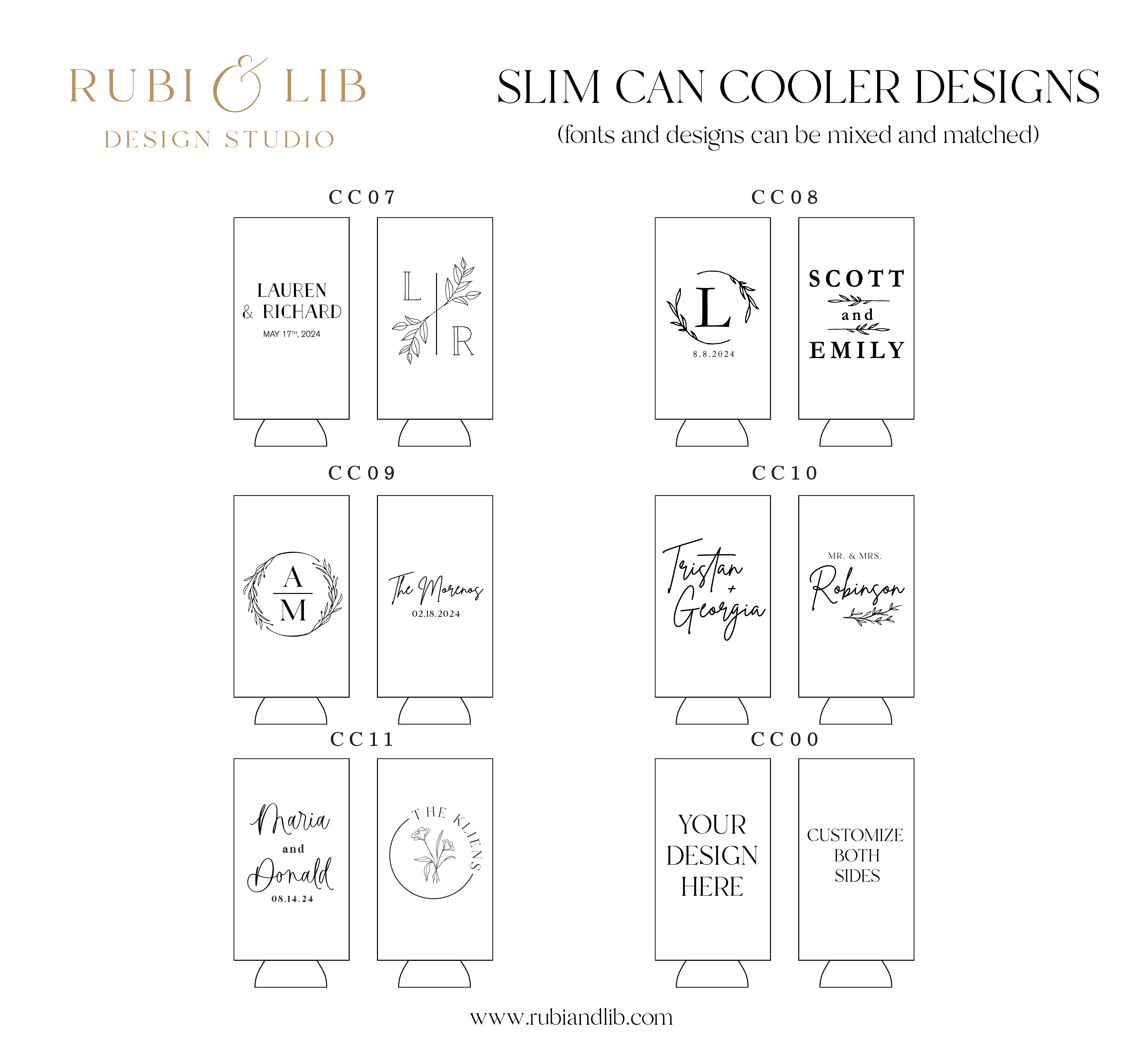 Floral Design Slim Can Coolers - Can Cooler - Slim