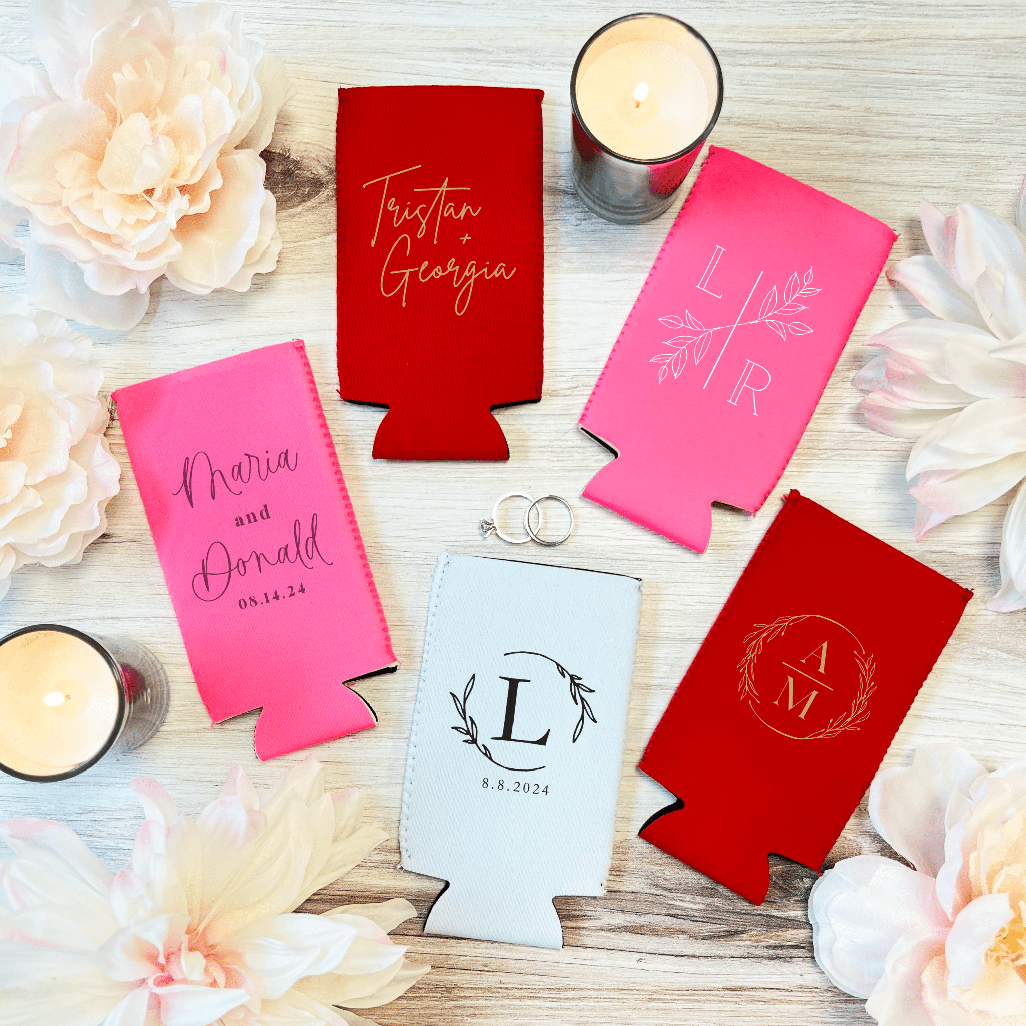 Floral Design Slim Can Coolers - Can Cooler - Slim