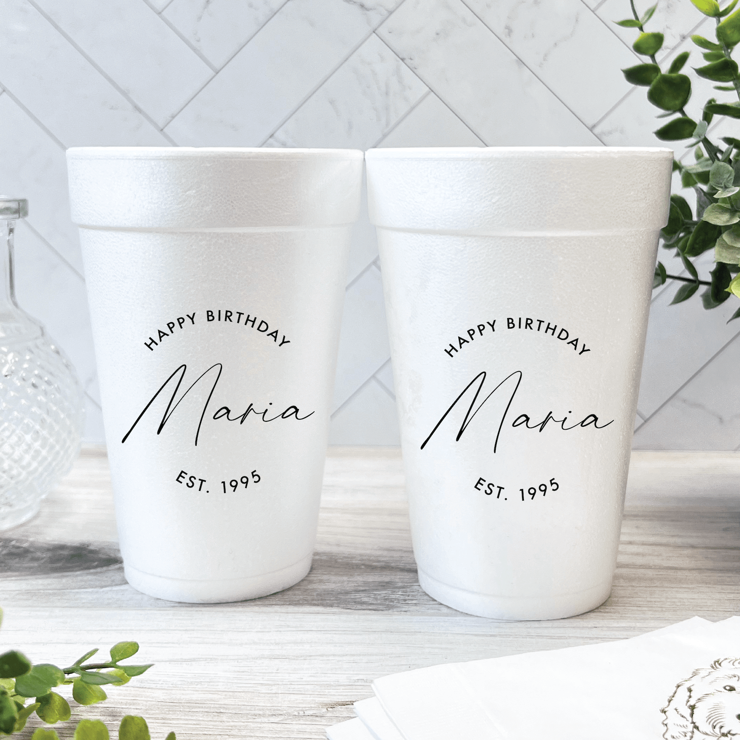 Born To Party Birthday Foam Cups