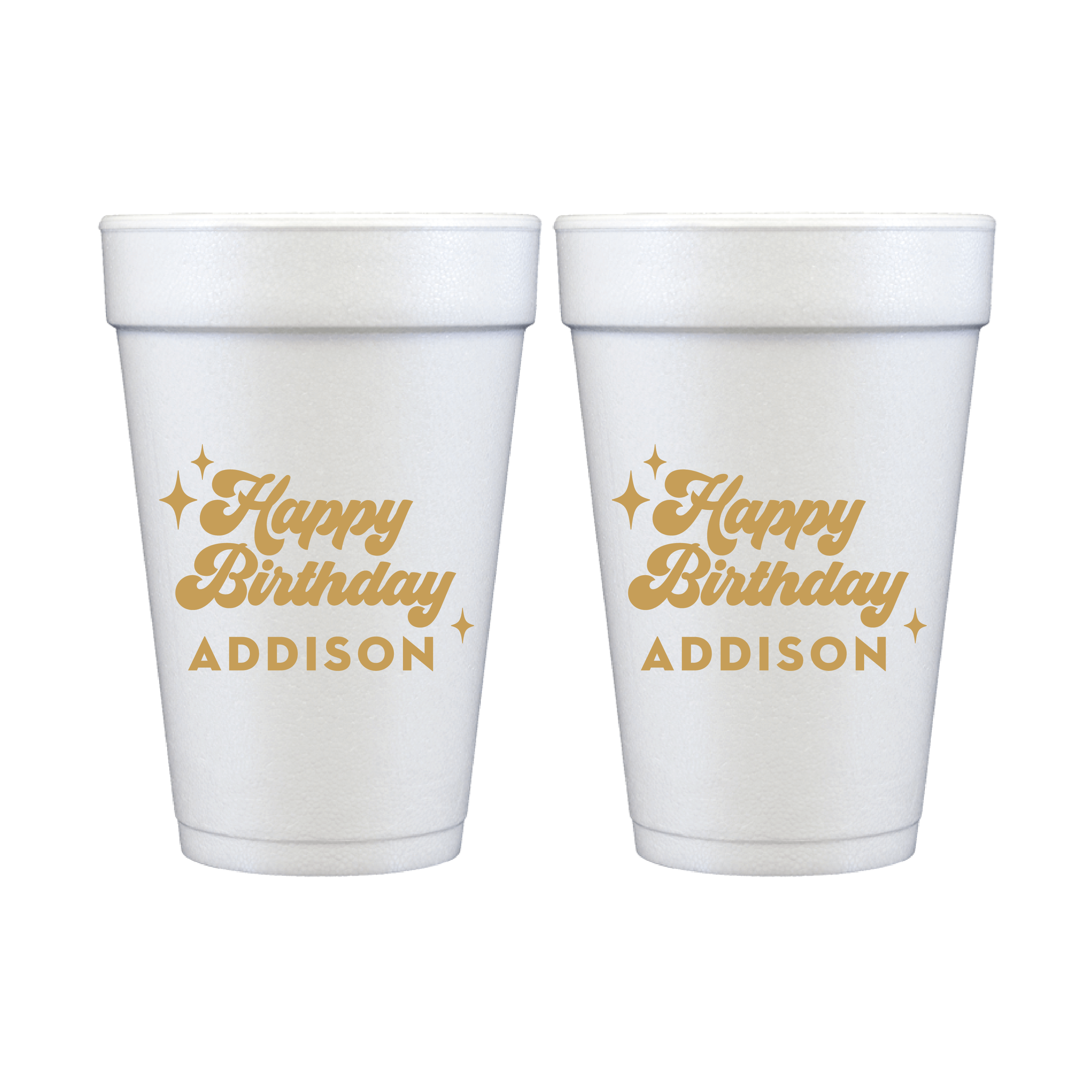 Bold Retro Birthday Foam Cups