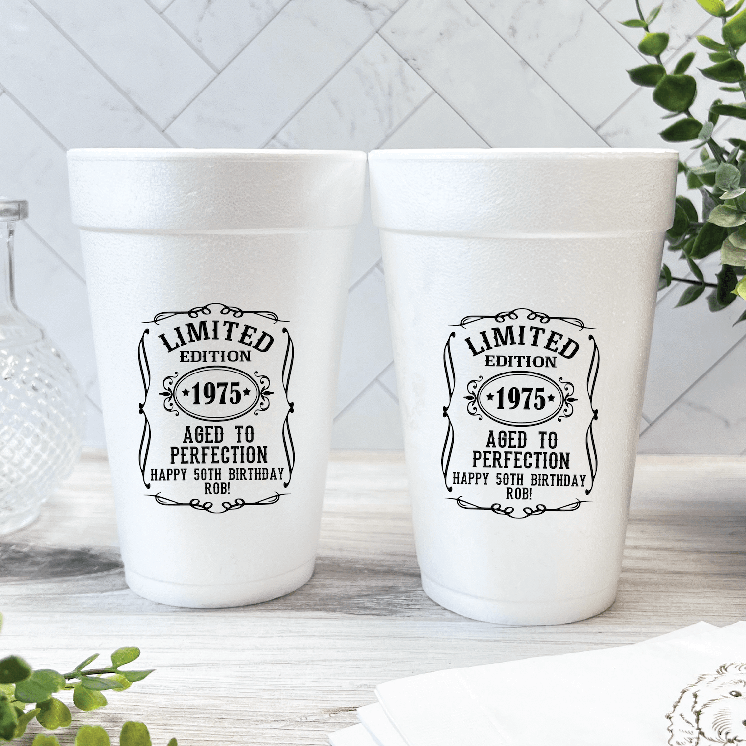 Aged to Perfection Birthday Foam Cups