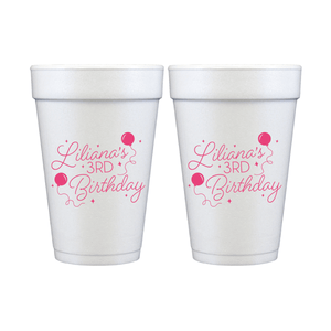 Balloons and Confetti Birthday Foam Cups