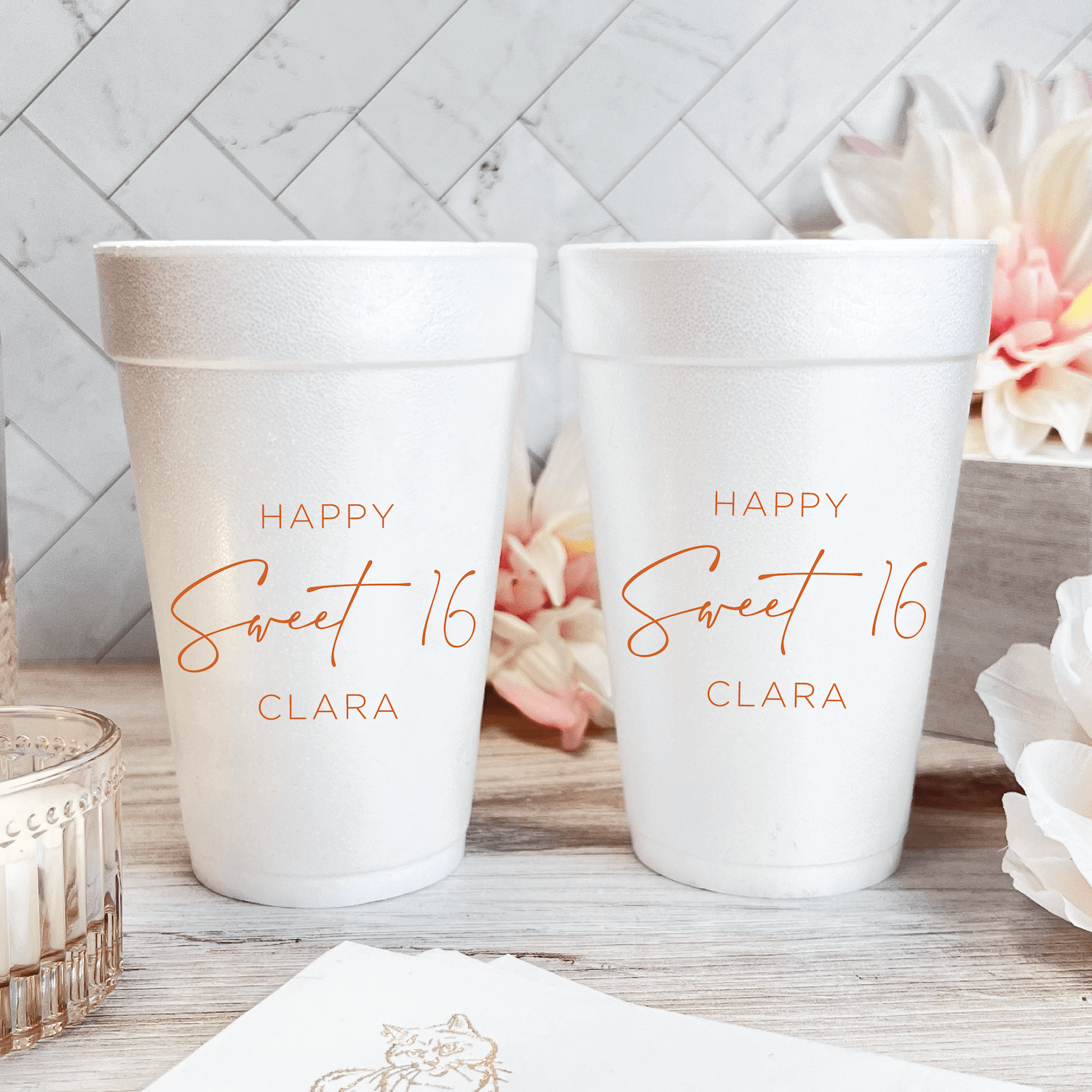 Happy Sweet 16 Birthday Foam Cups