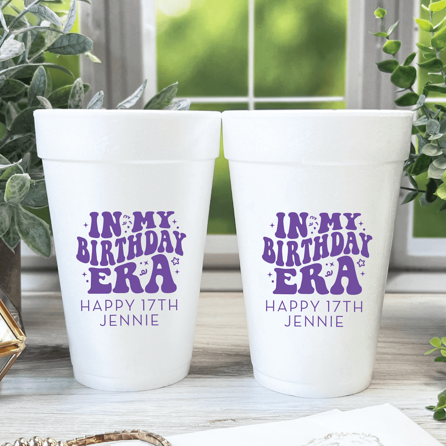 Birthday Era Party Foam Cups