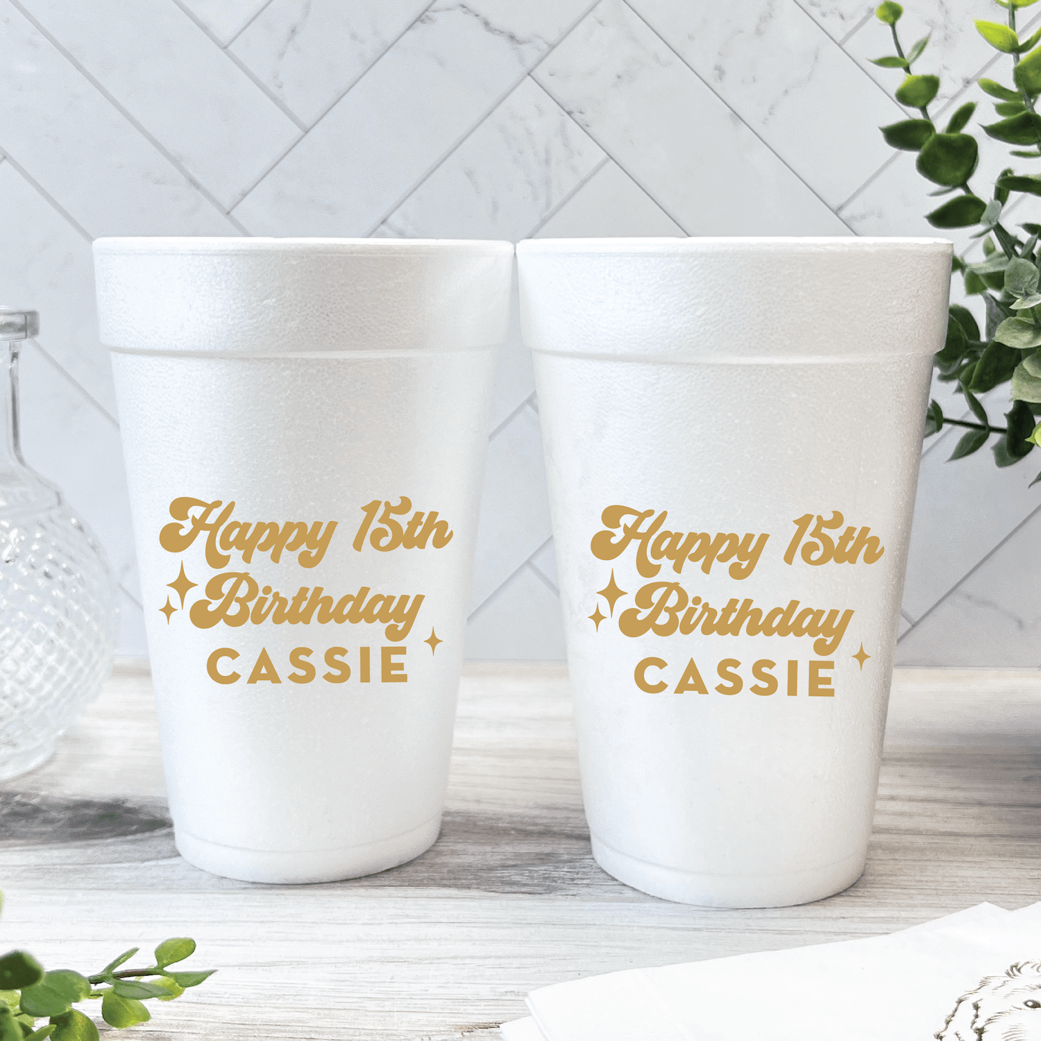 Retro Teen Birthday Bash Foam Cups