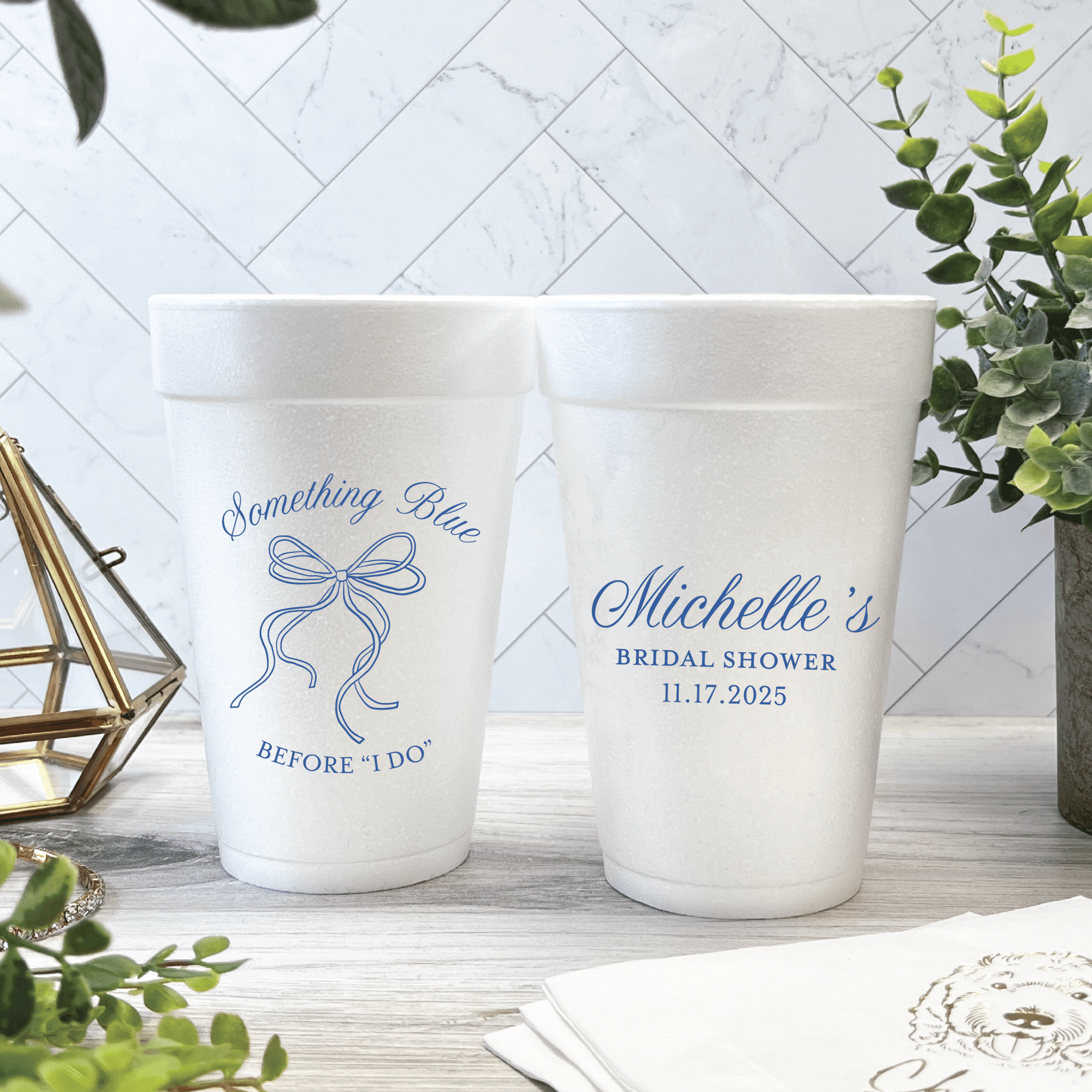 Something Blue Before I Do Bridal Shower Foam Cups - Cup - Foam