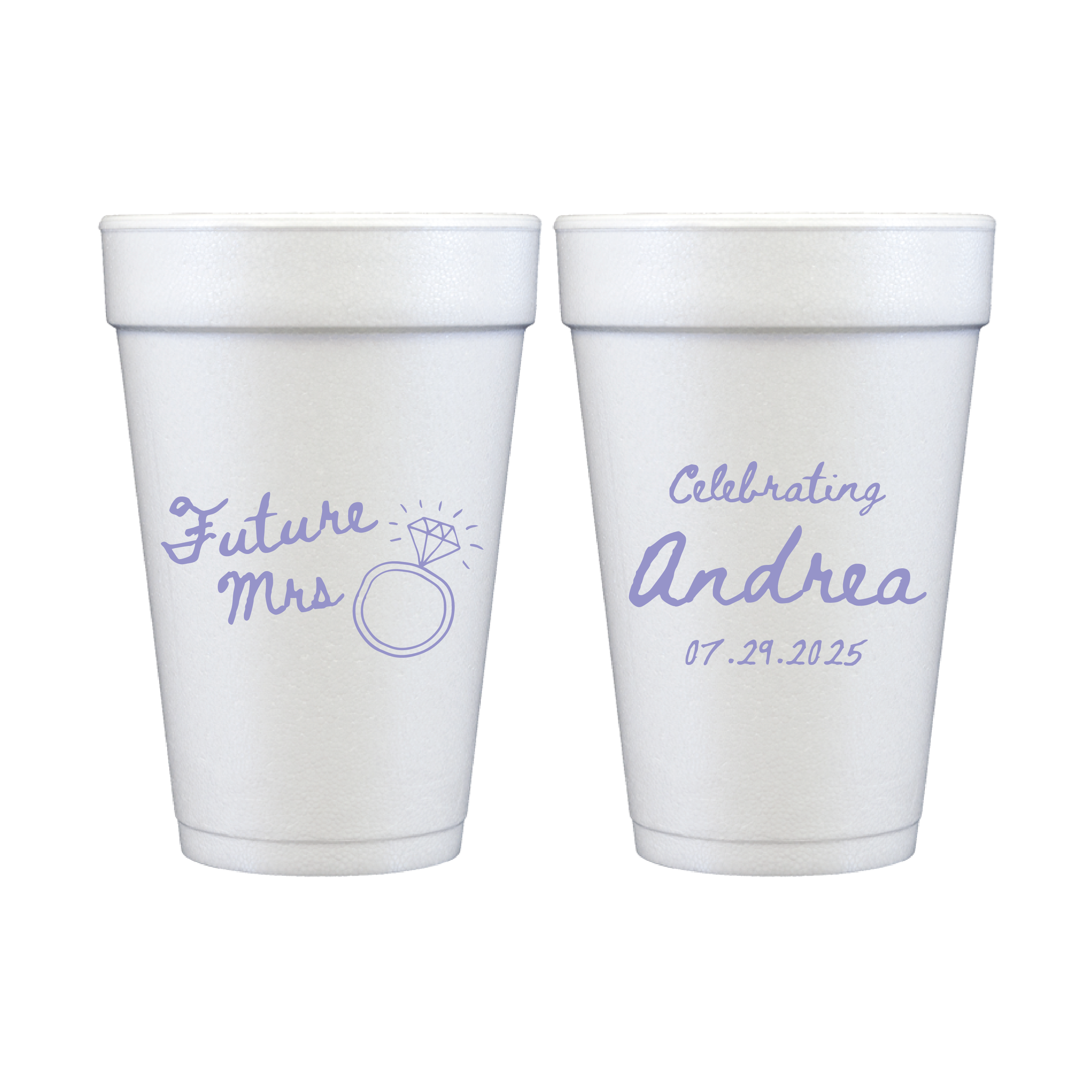 Future Mrs With Ring Bridal Shower Foam Cups - Cup - Foam