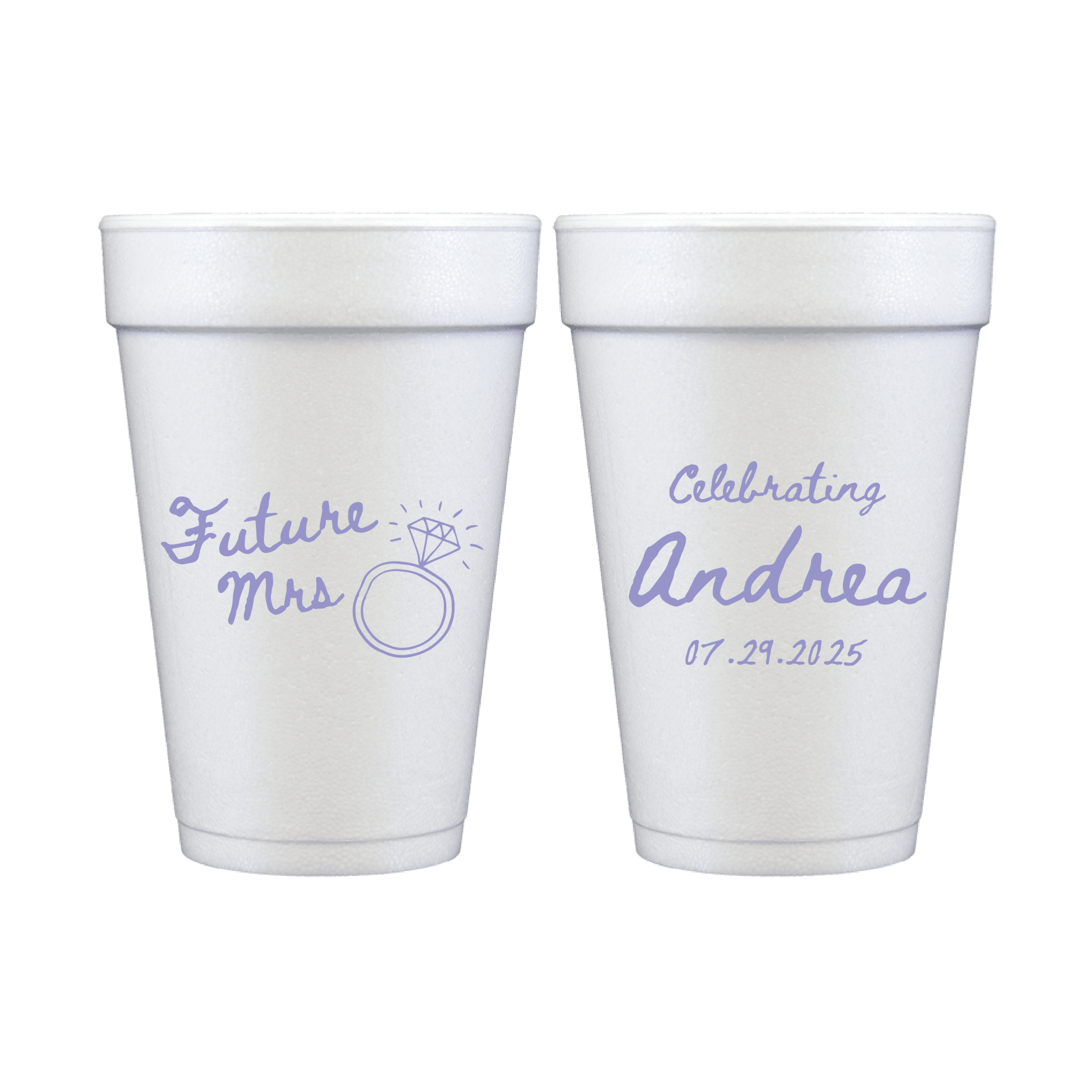 Future Mrs With Ring Bridal Shower Foam Cups - Cup - Foam