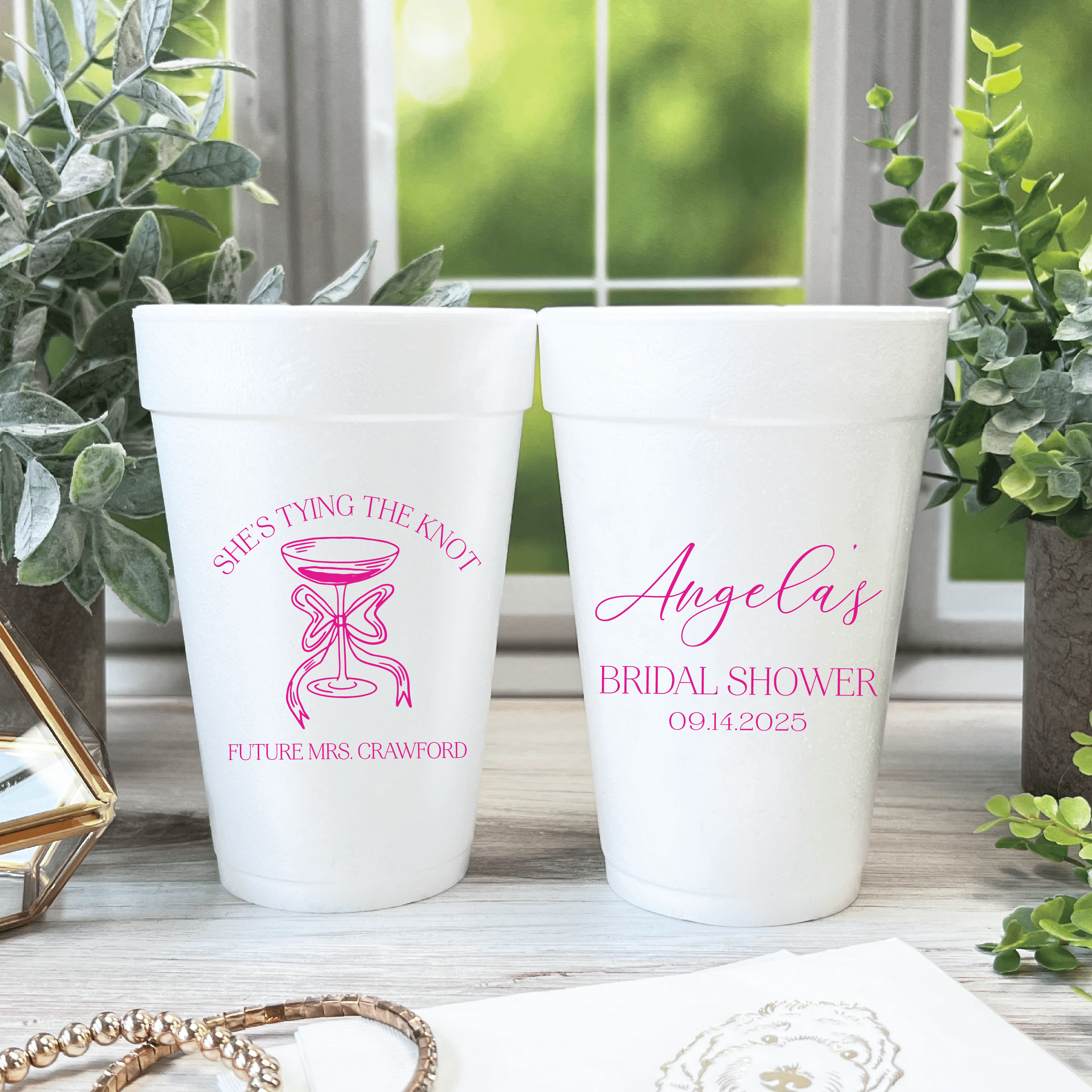 She's Tying The Knot Bridal Shower Foam Cups - Cup - Foam