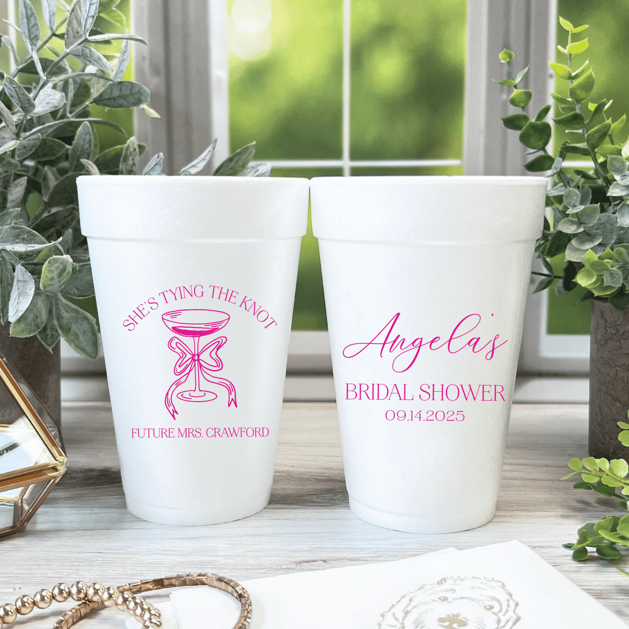She's Tying The Knot Bridal Shower Foam Cups - Cup - Foam