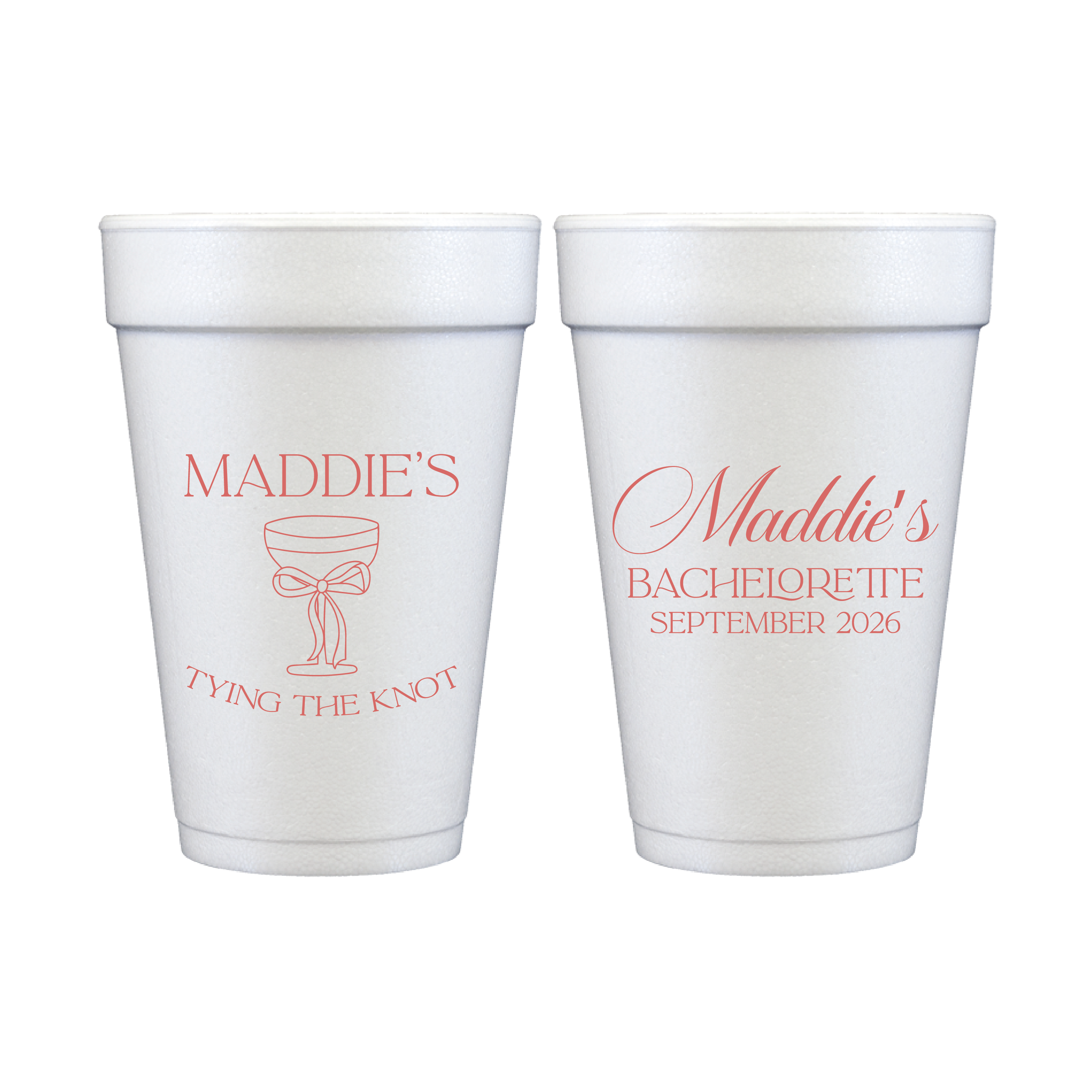 Tying The Knot Bachelorette Foam Cups - Cup - Foam