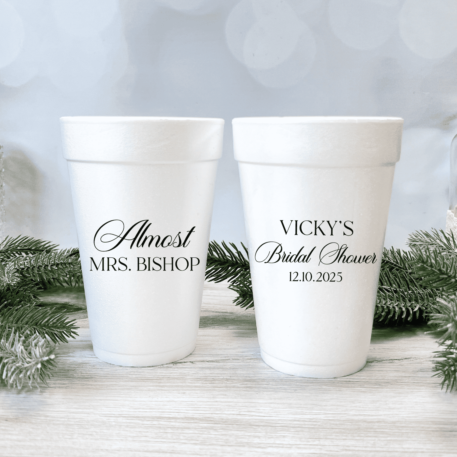 Elegant Almost Mrs Bridal Shower Foam Cups - Cup - Foam