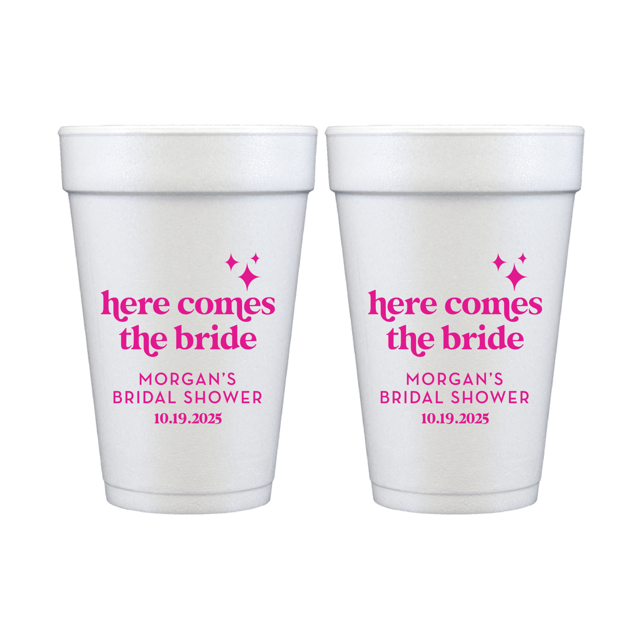 Here Comes the Bride Foam Cups - Cup - Foam