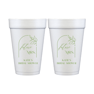 Future Mrs Floral Arch Bridal Shower Foam Cups