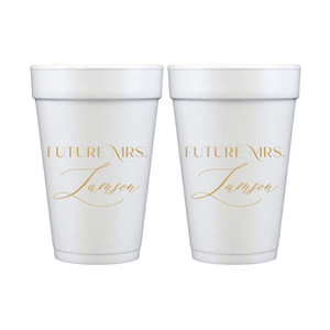 Personalized Future Mrs Bridal Shower Foam Cups