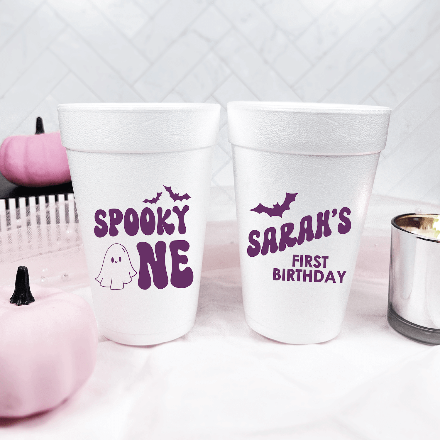 Spooky One First Birthday Foam Cups