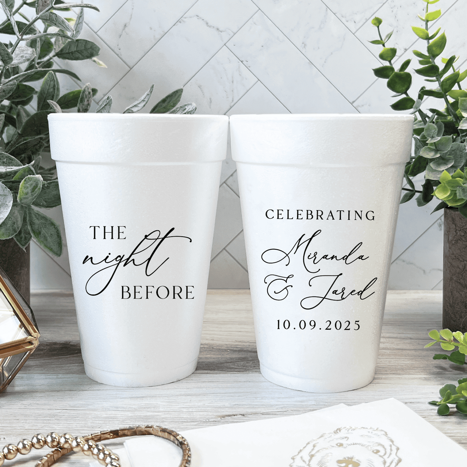 The Night Before Personalized Foam Rehearsal Dinner Cups - Cup - Foam