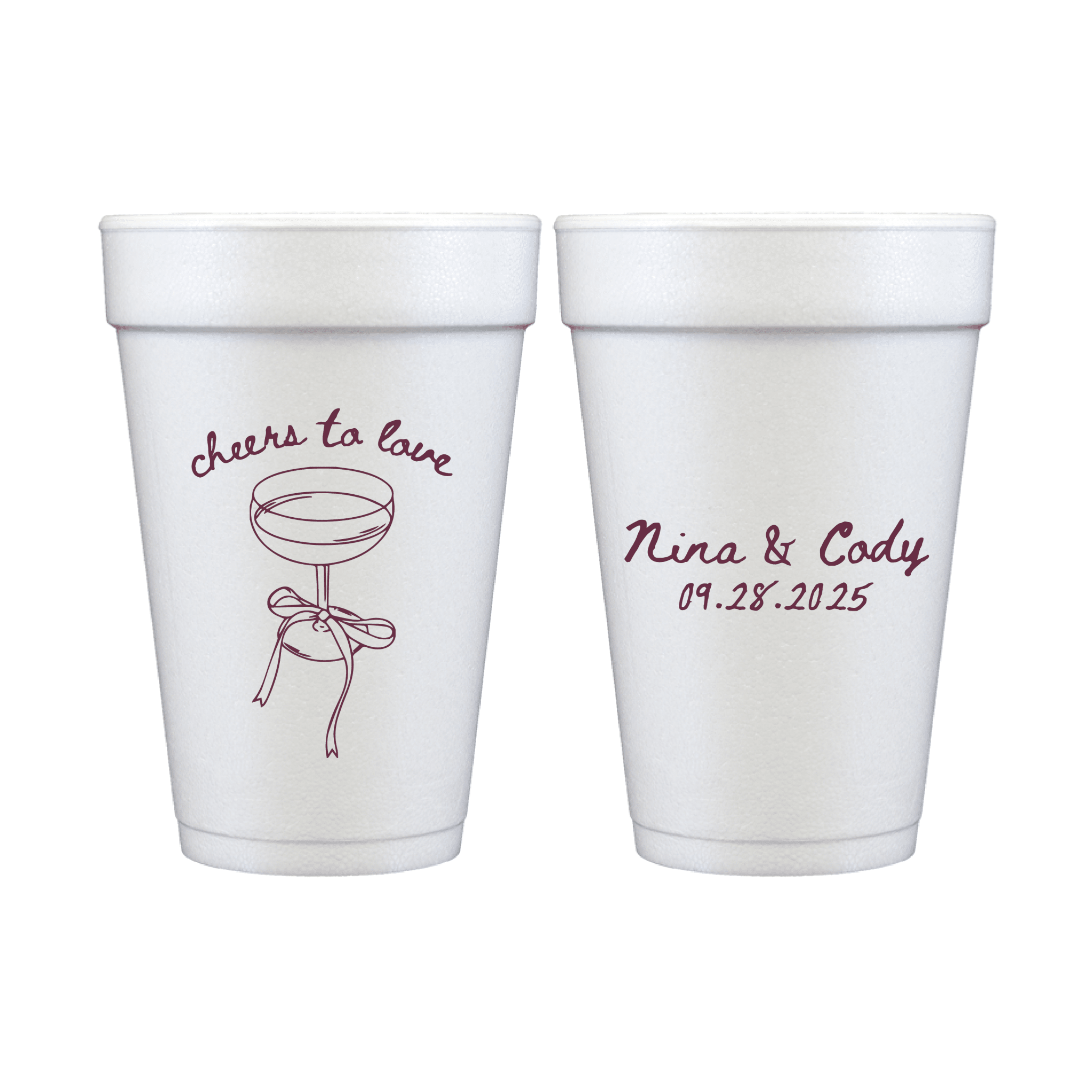 Cheers To Love Personalized Foam Wedding Cups - Cup - Foam