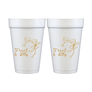 Toast To Forever Personalized Foam Wedding Cups