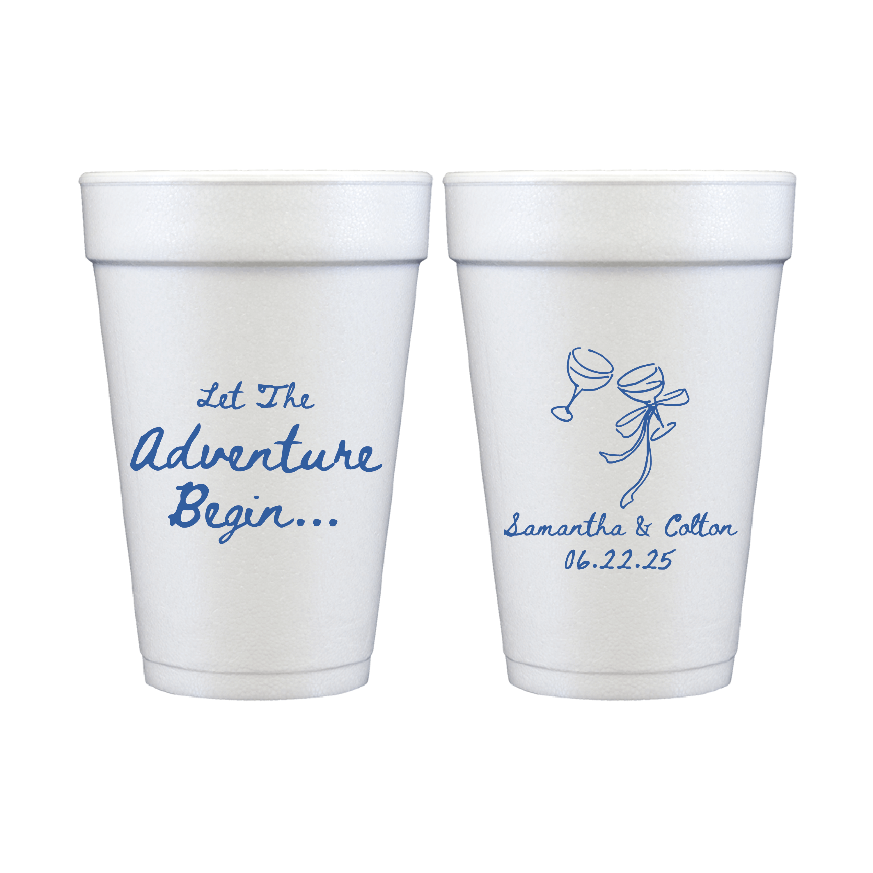 Let The Adventure Begins Personalized Foam Wedding Cups - Cup - Foam