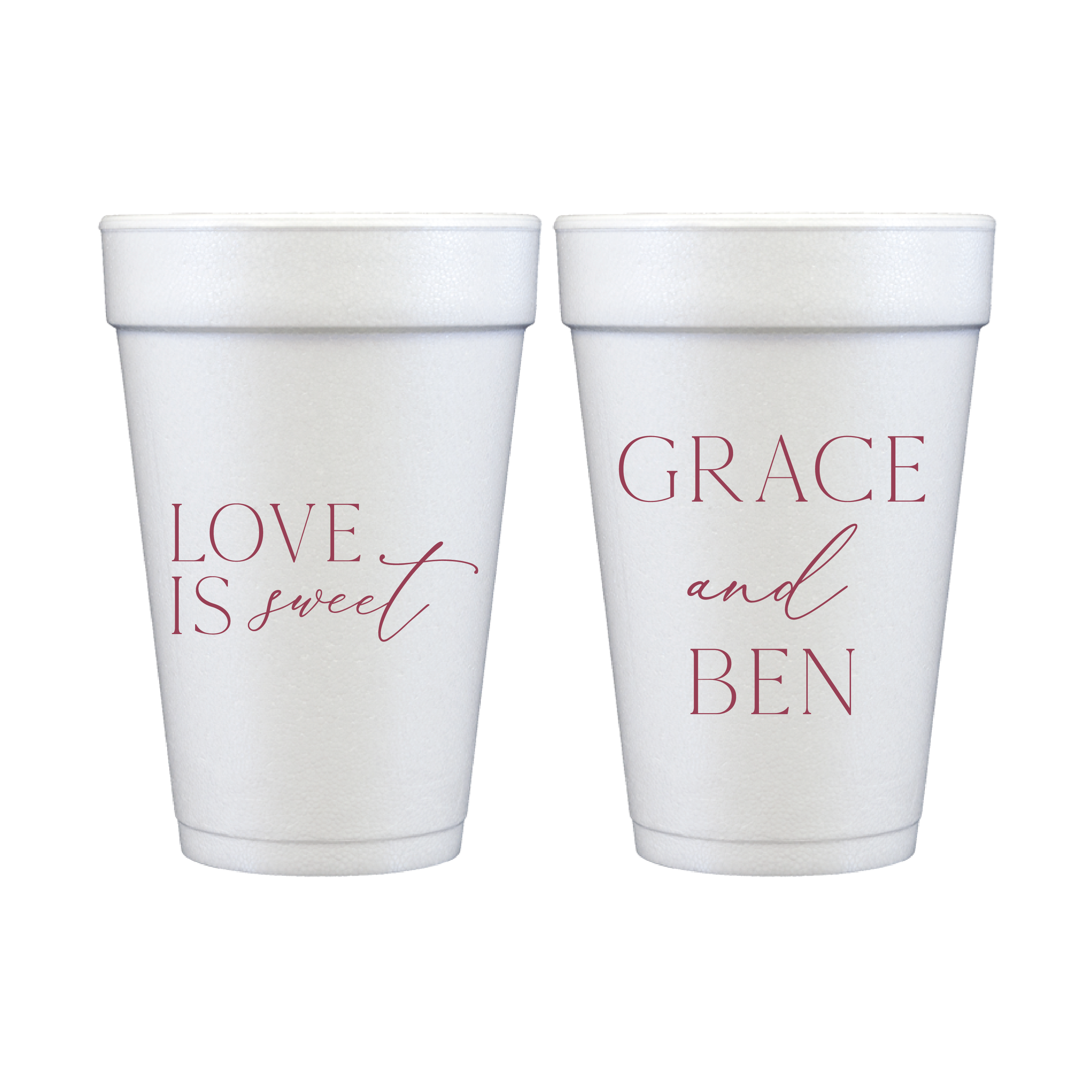 Love is Sweet Personalized Foam Wedding Cups - Cup - Foam