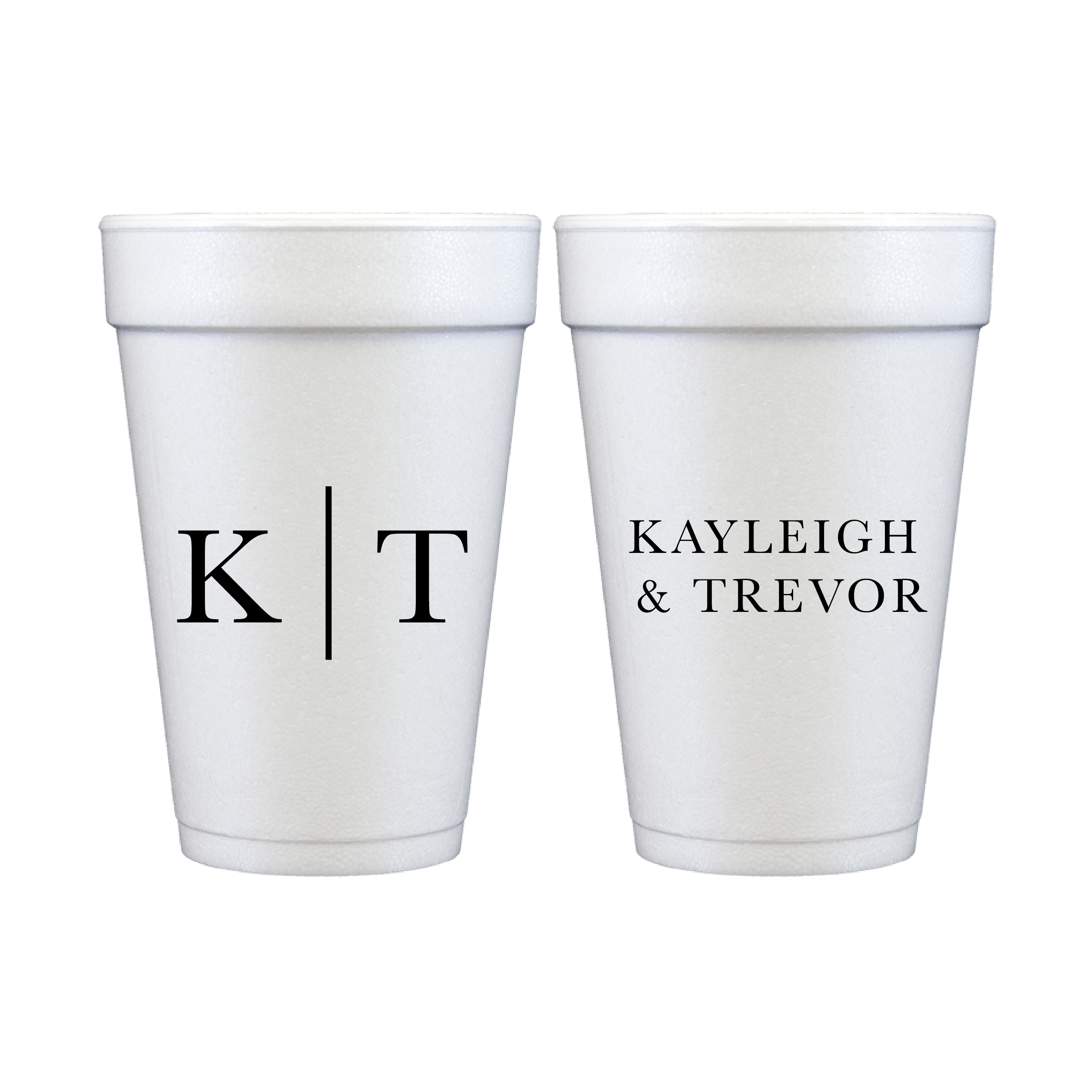 Modern Initials Personalized Foam Wedding Cups - Cup - Foam