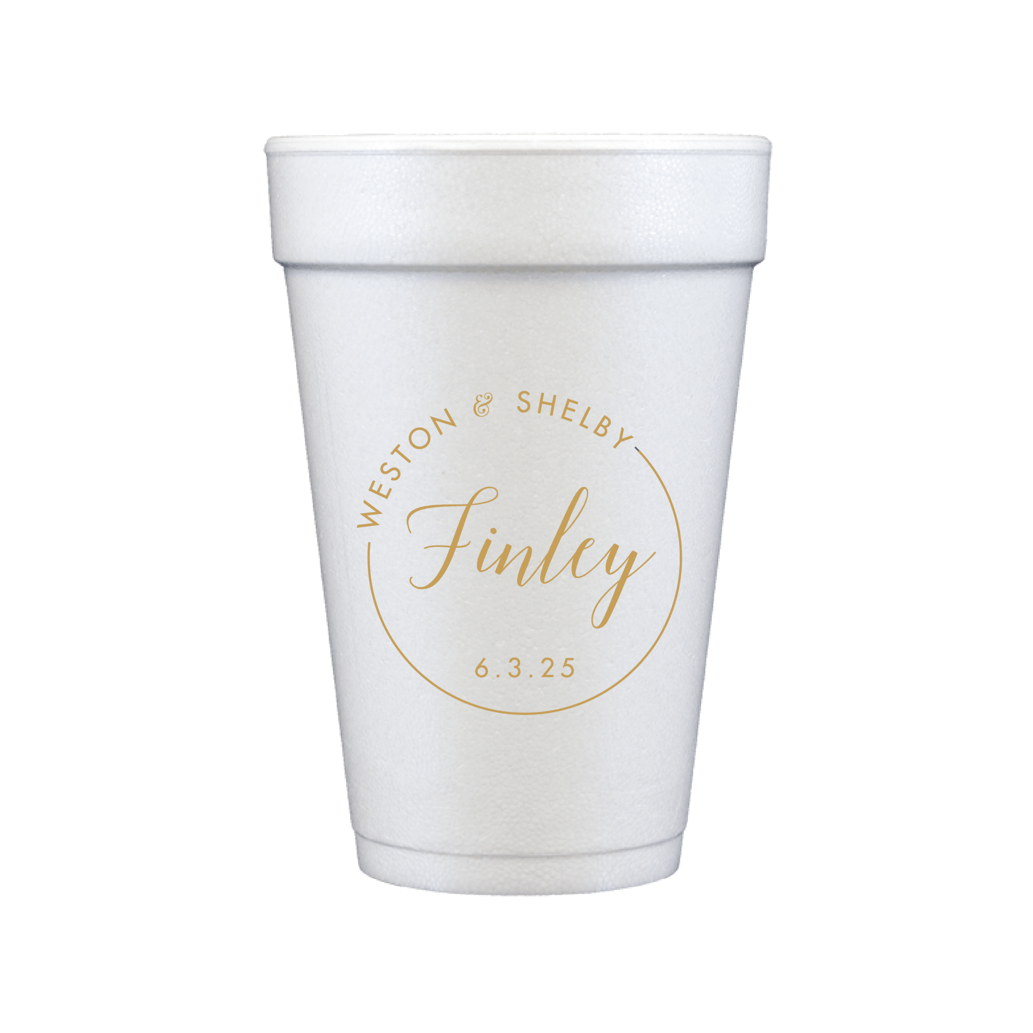 Custom Monogram Personalized Foam Wedding Cups - Cup - Foam