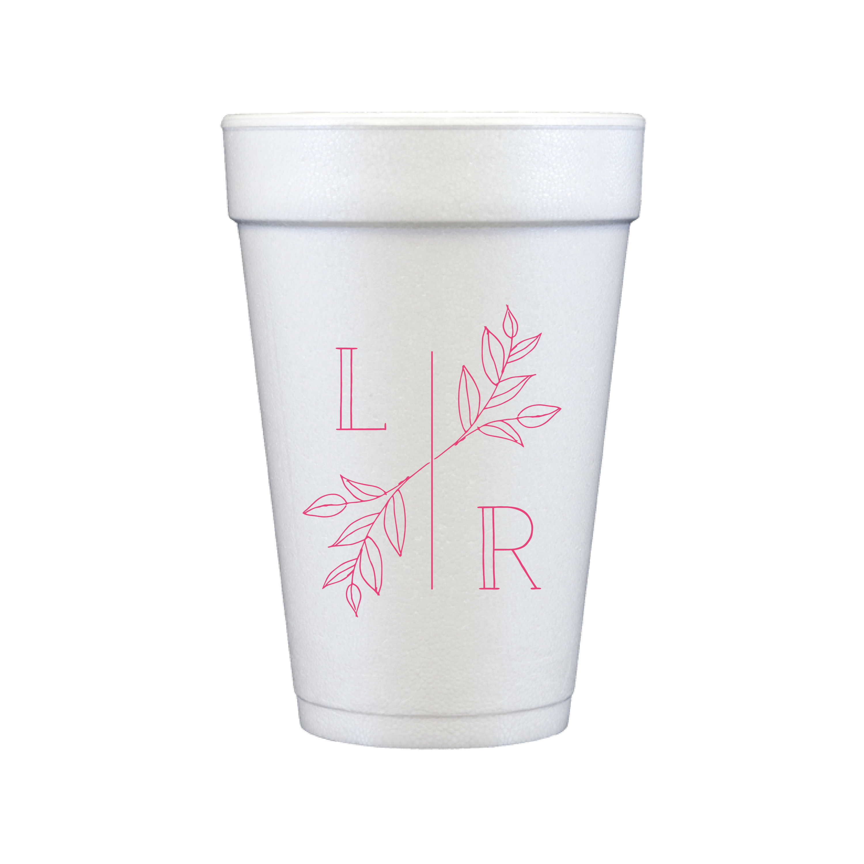 Custom Initials Personalized Foam Wedding Cups - Cup - Foam
