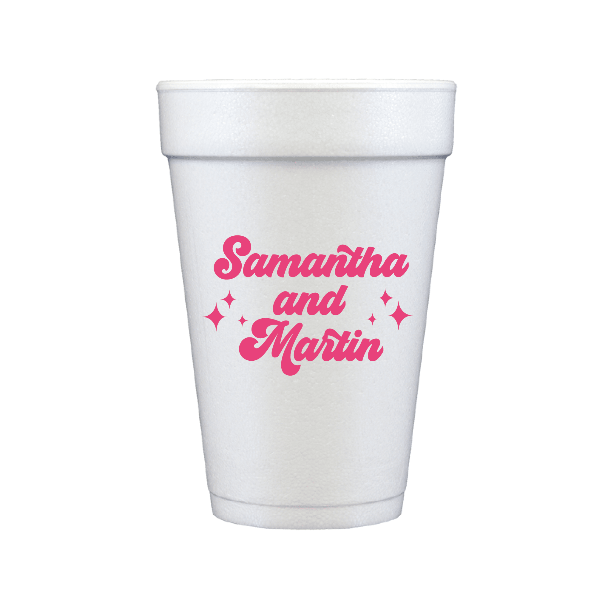 Custom First Names Personalized Foam Wedding Cups - Cup - Foam