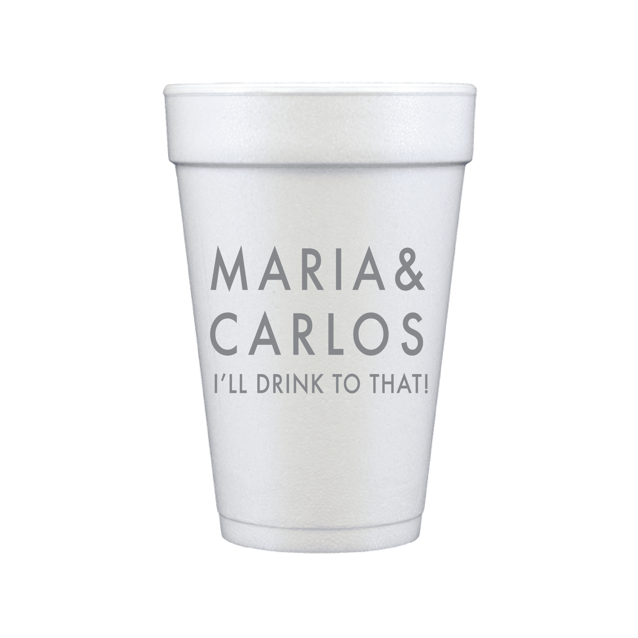 Custom First Names Personalized Foam Wedding Cups - Cup - Foam