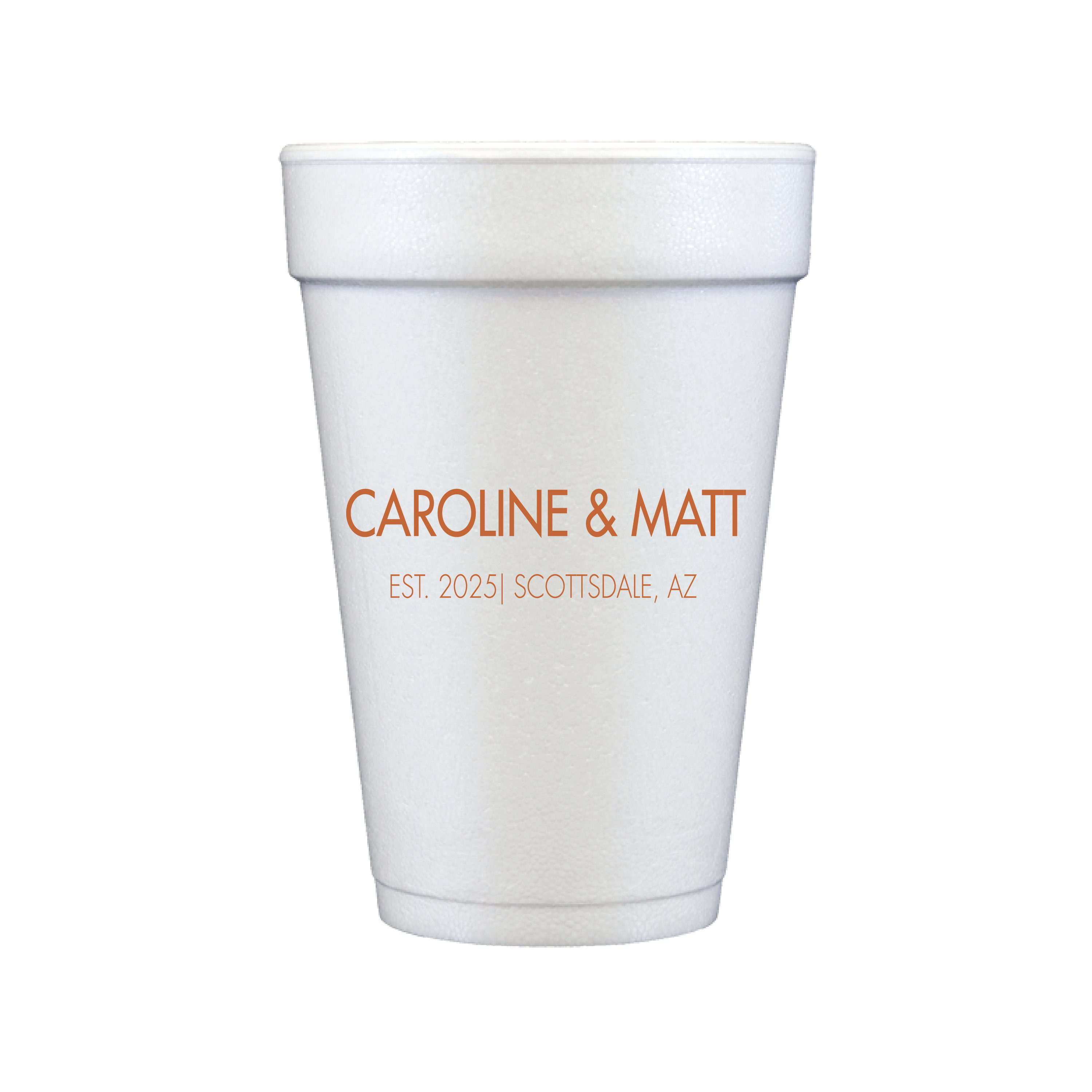 Custom First Names Personalized Foam Wedding Cups - Cup - Foam
