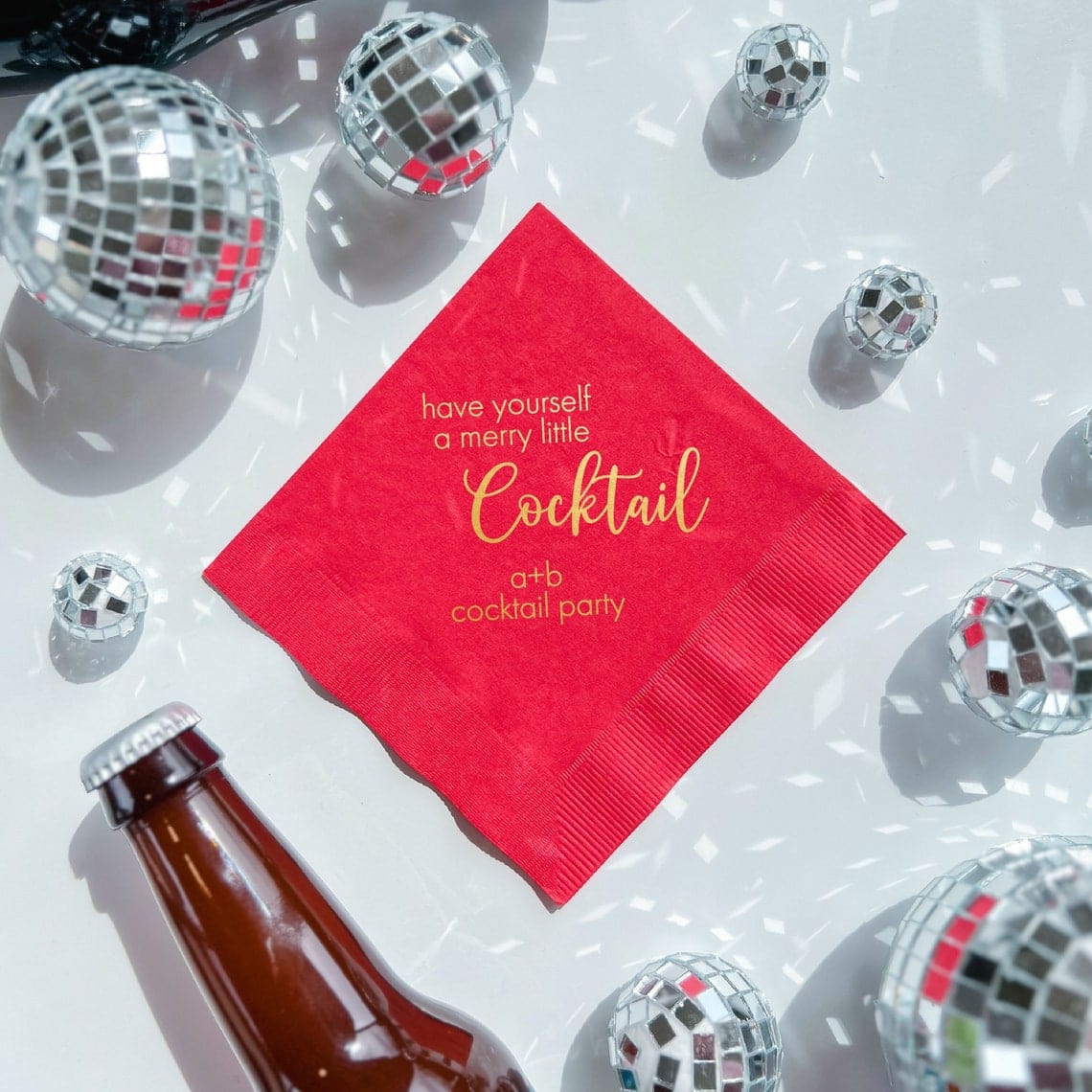 Have Yourself A Merry Little Cocktail Personalized Napkins - Napkins - Foil Stamped